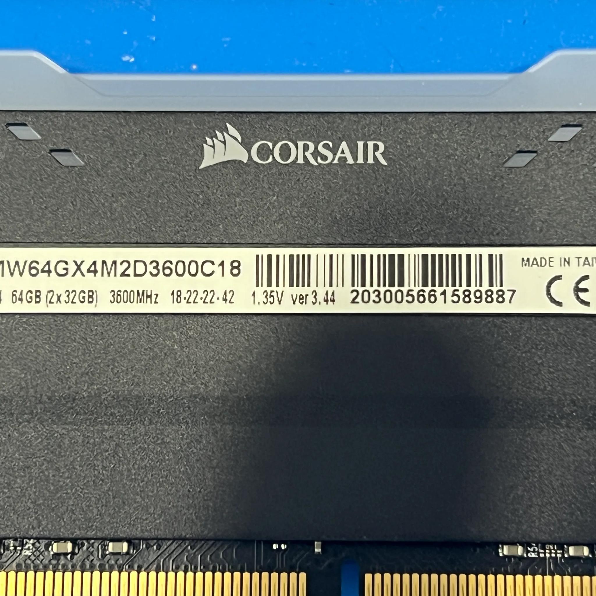 CORSAIR VENGEANCE® RGB PRO 64GB (2 x 32GB) DDR4 DRAM 3600MHz C18 Memory Kit — Black