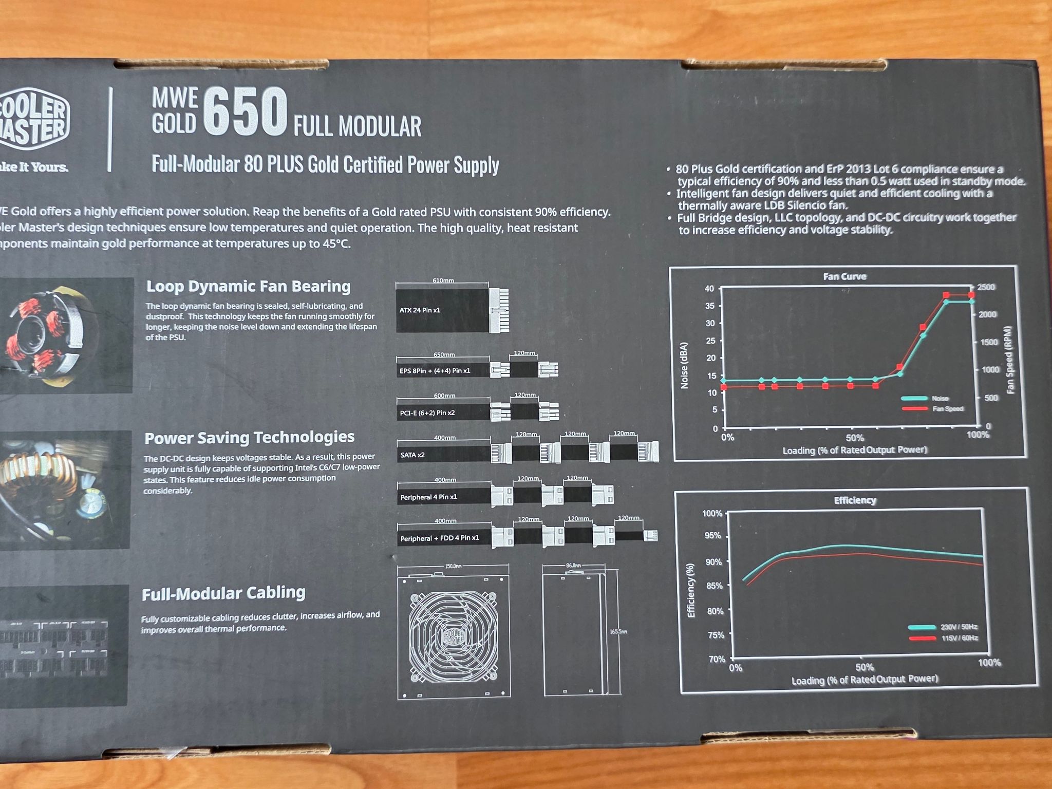Cooler Master MWE 650 Gold Full Modular 650W 80+ Gold ATX Power Supply