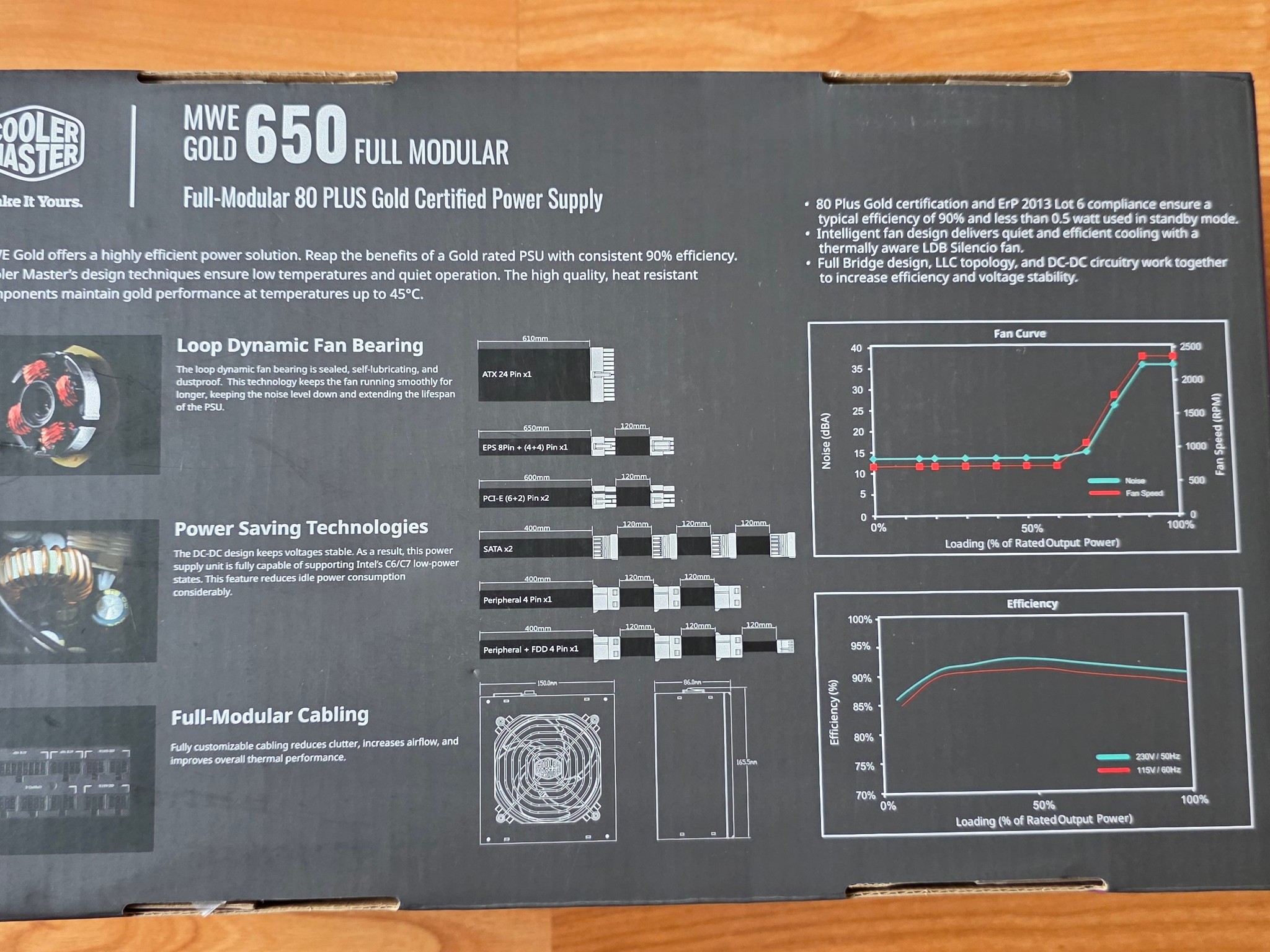 Cooler Master MWE 650 Gold Full Modular 650W 80+ Gold ATX Power Supply