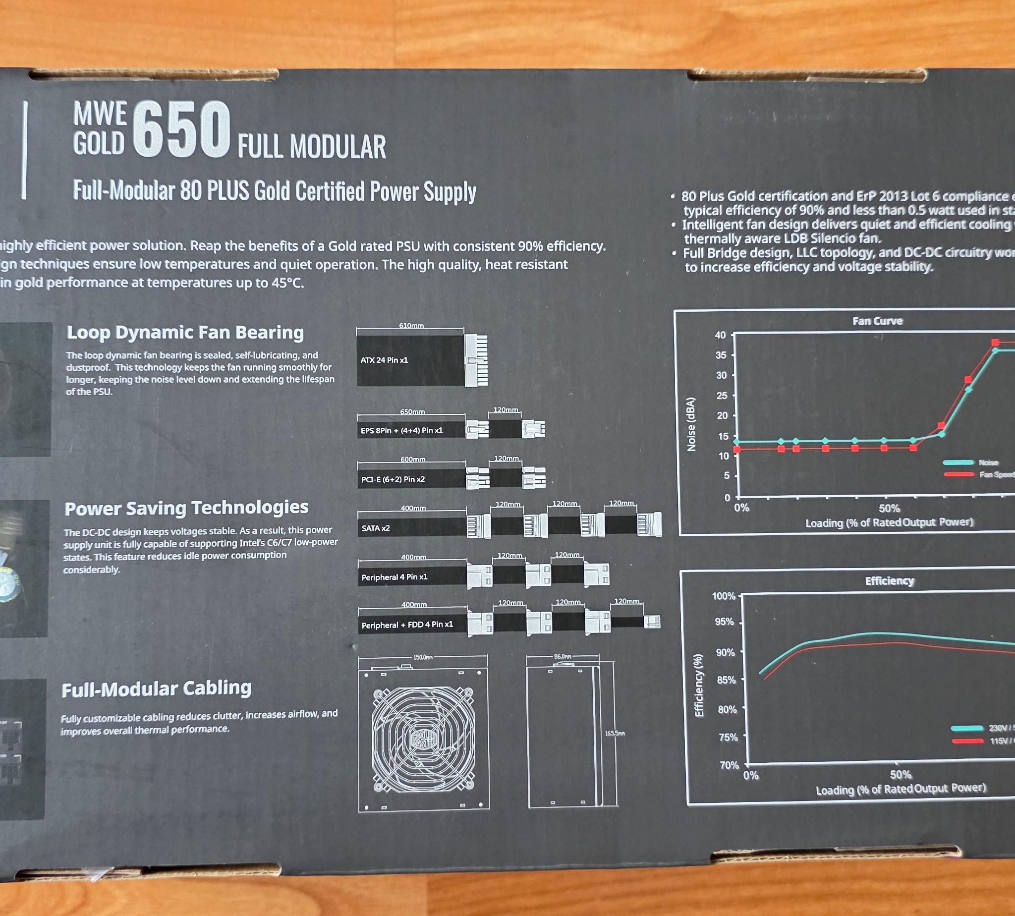 Cooler Master MWE 650 Gold Full Modular 650W 80+ Gold ATX Power Supply