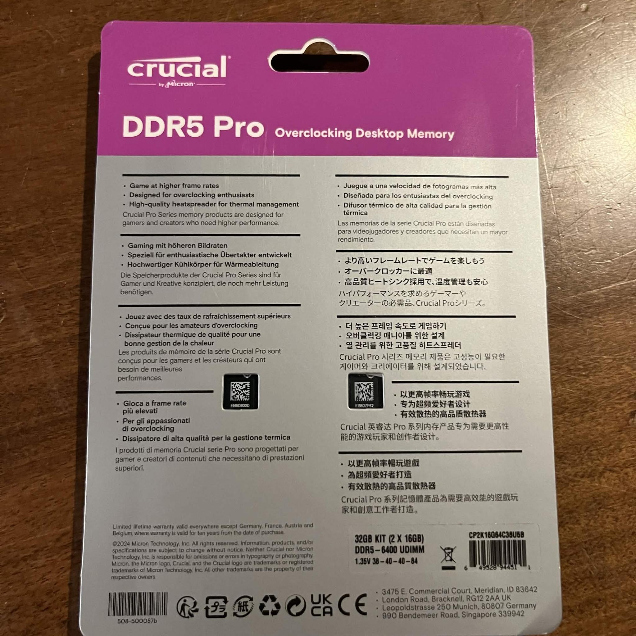Crucial DDR5 32g (2x16) RAM