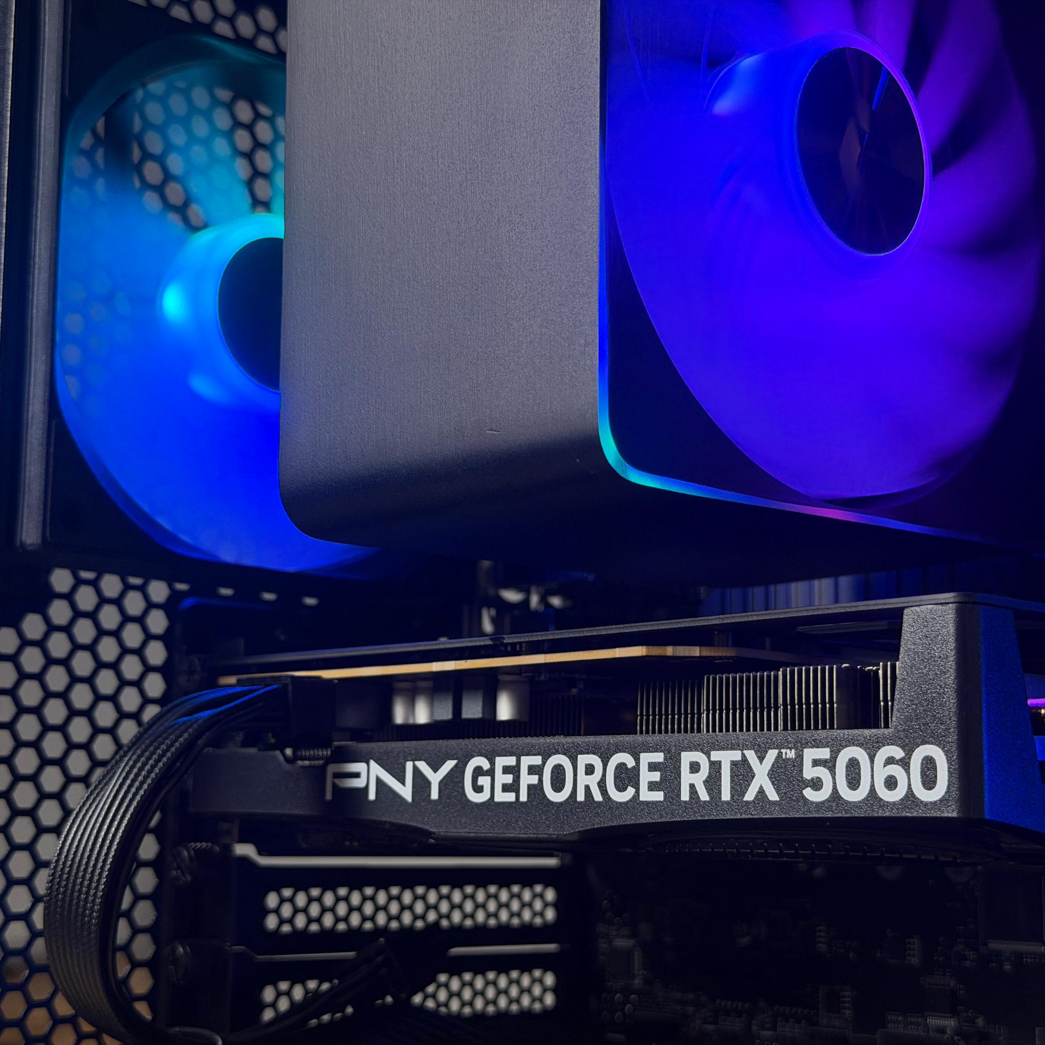 🖤♠️ Black Gaming PC ♠️🖤 RTX 5060 | Ryzen 5 5500 | 16gb RGB RAM | 1TB SSD - WiFi, BlueTooth