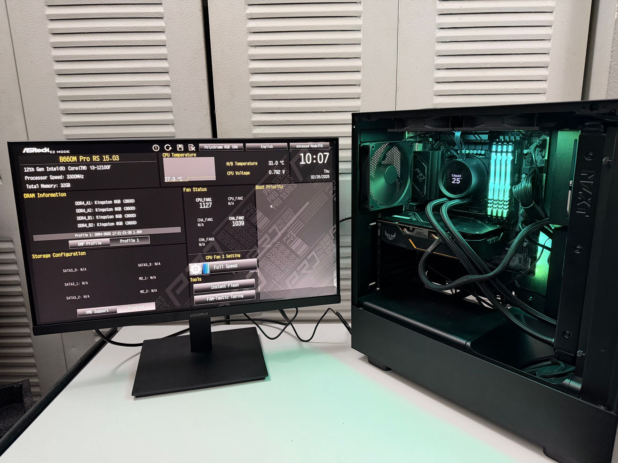 Custom Gaming PC Build – 32GB RGB – Kraken 280 LCD – 750W Gold – Needs GPU + SSD