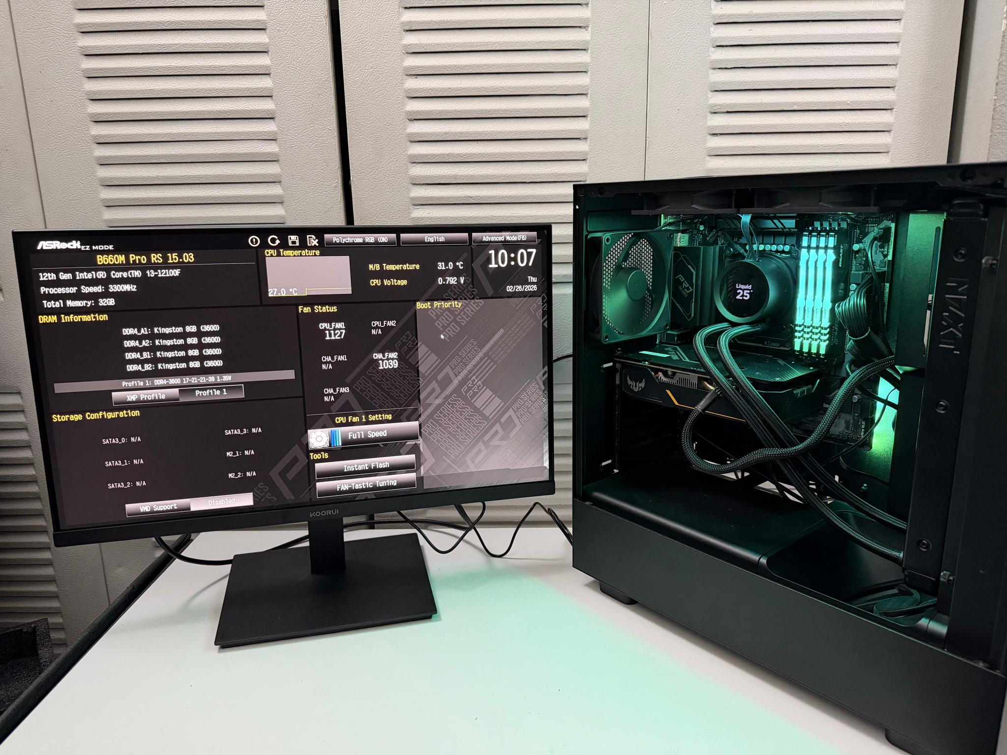 Custom Gaming PC Build – 32GB RGB – Kraken 280 LCD – 750W Gold – Needs GPU + SSD