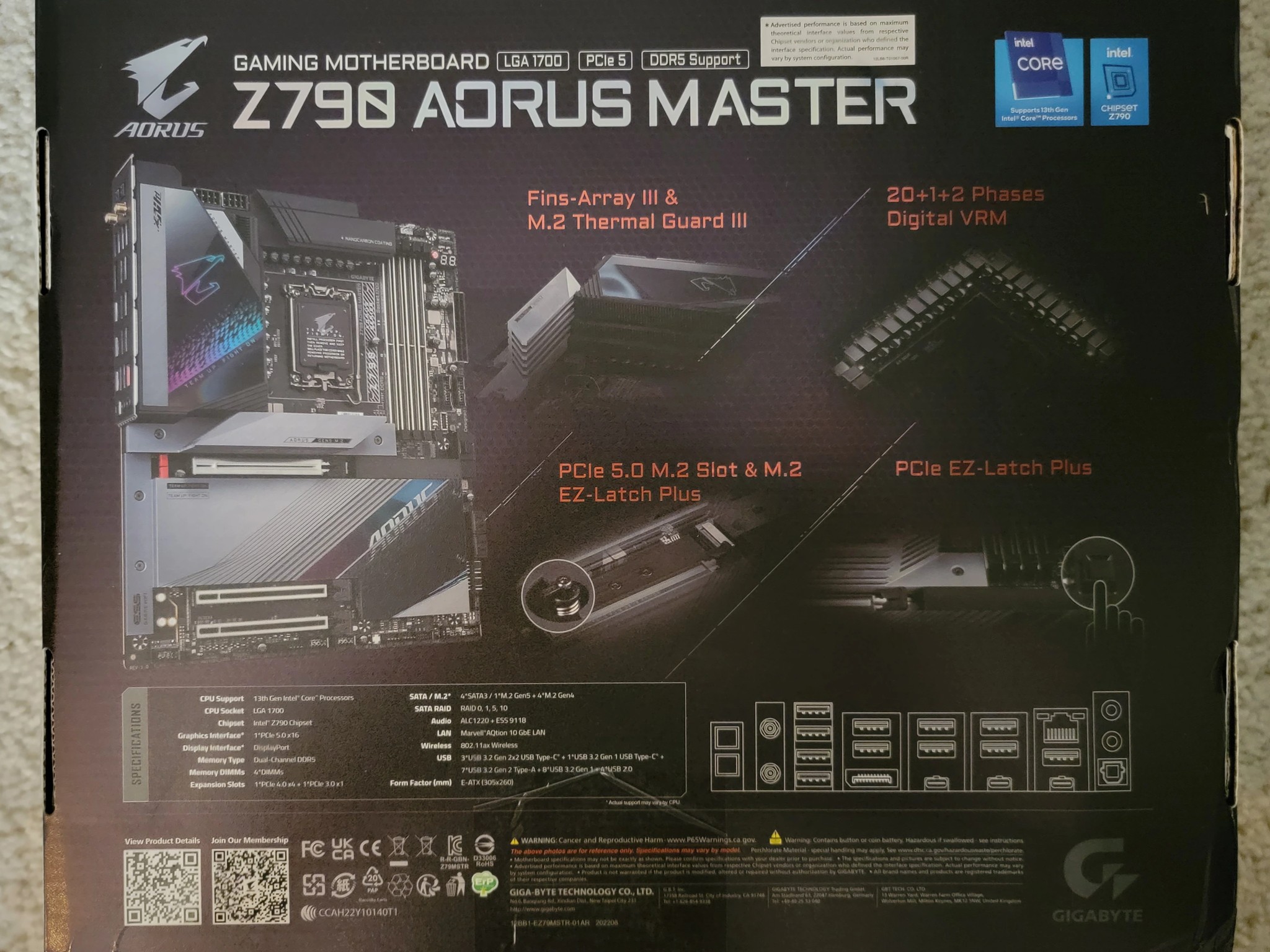 Gigabyte Z790 Aorus Master LGA 1700 EATX Motherboard Brand New In Box Sealed