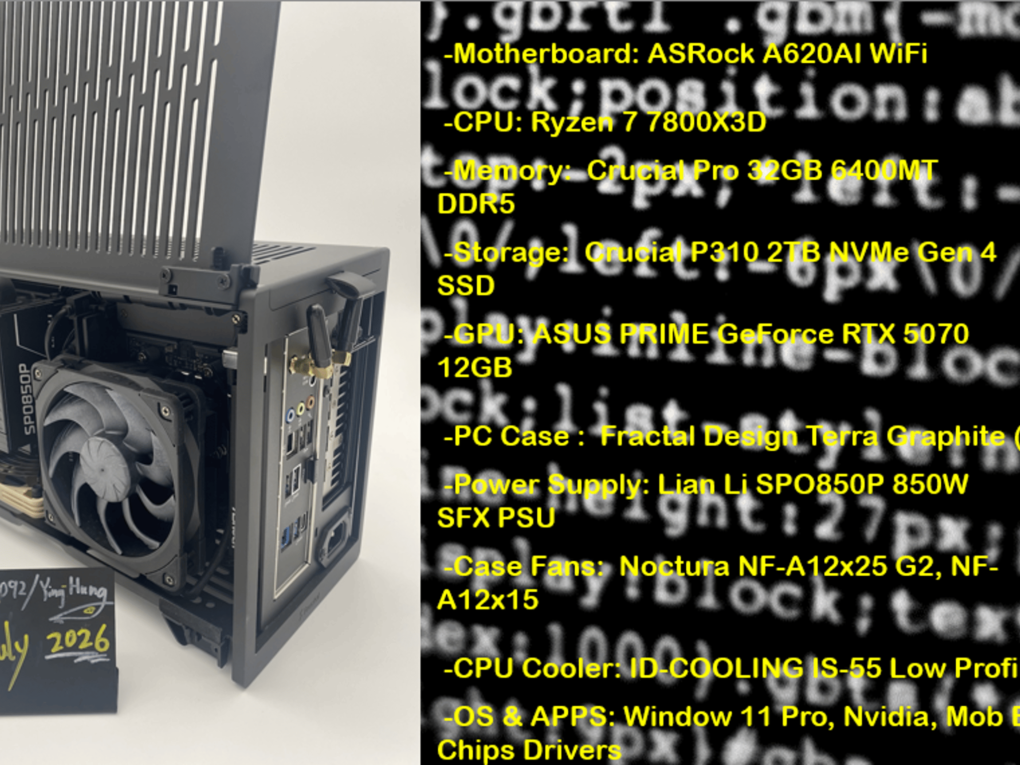 "Dark Ore" | 7800X3D | Asus 5070 | 32GB DDR5 | 2TB Nvme |