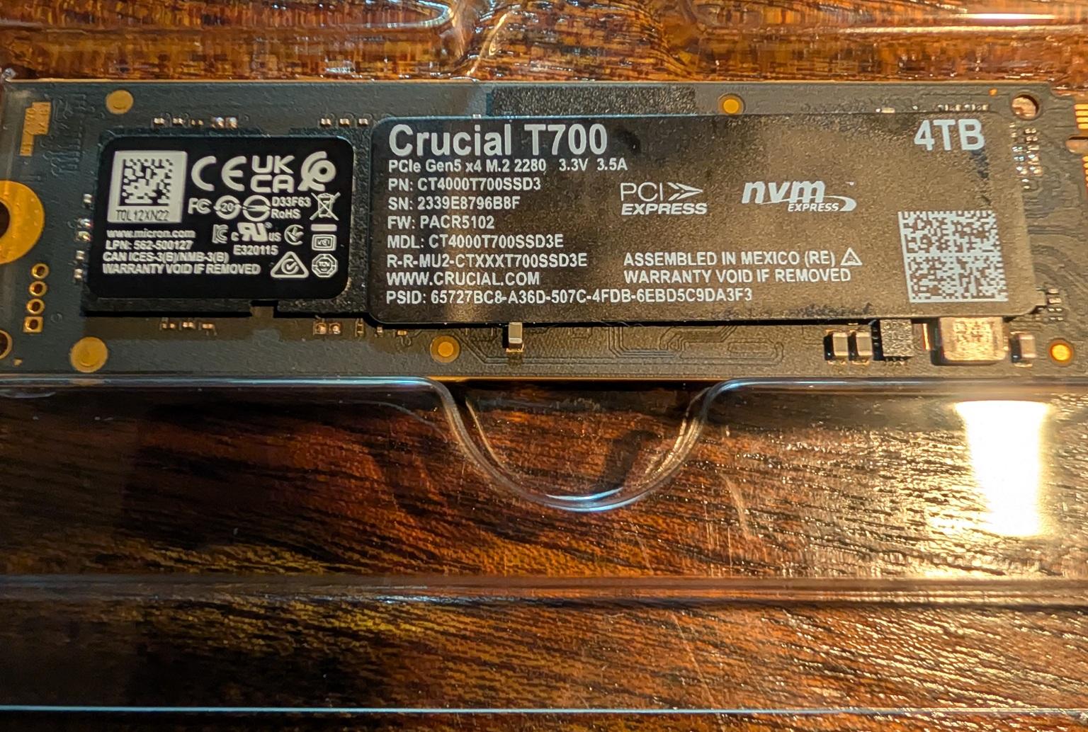 Crucial T700 - 4TB M.2 NVME SSD