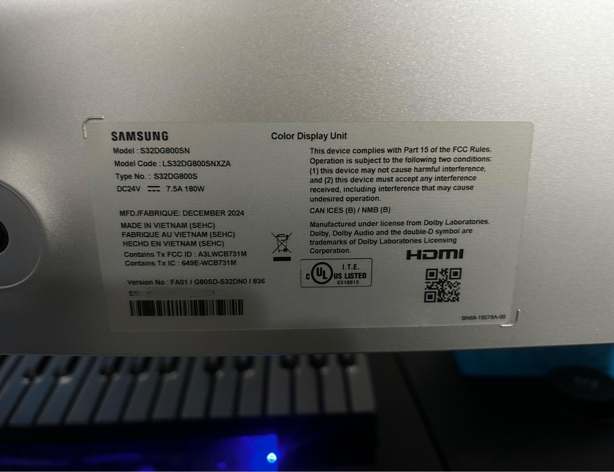 Samsung Odyssey QD-OLED G8 (G80SD) 32" 4K UHD (3840 x 2160) 240Hz Gaming Monitor (PRICE DROP!!)