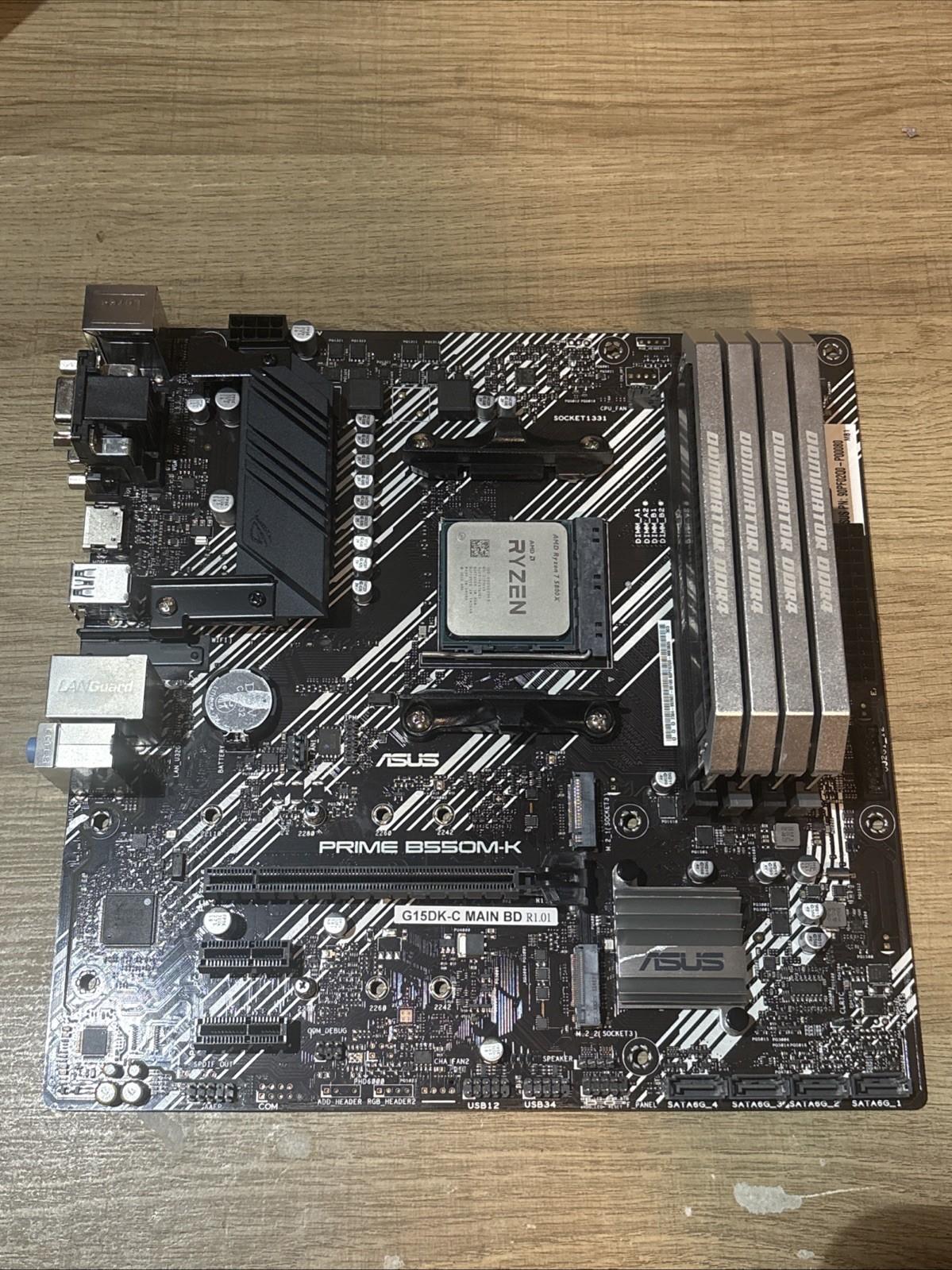 Ryzen 7 5800X + ASUS Prime B550M-K + Corsair Dominator Platinum 32GB (4×8GB DDR4‑3333)