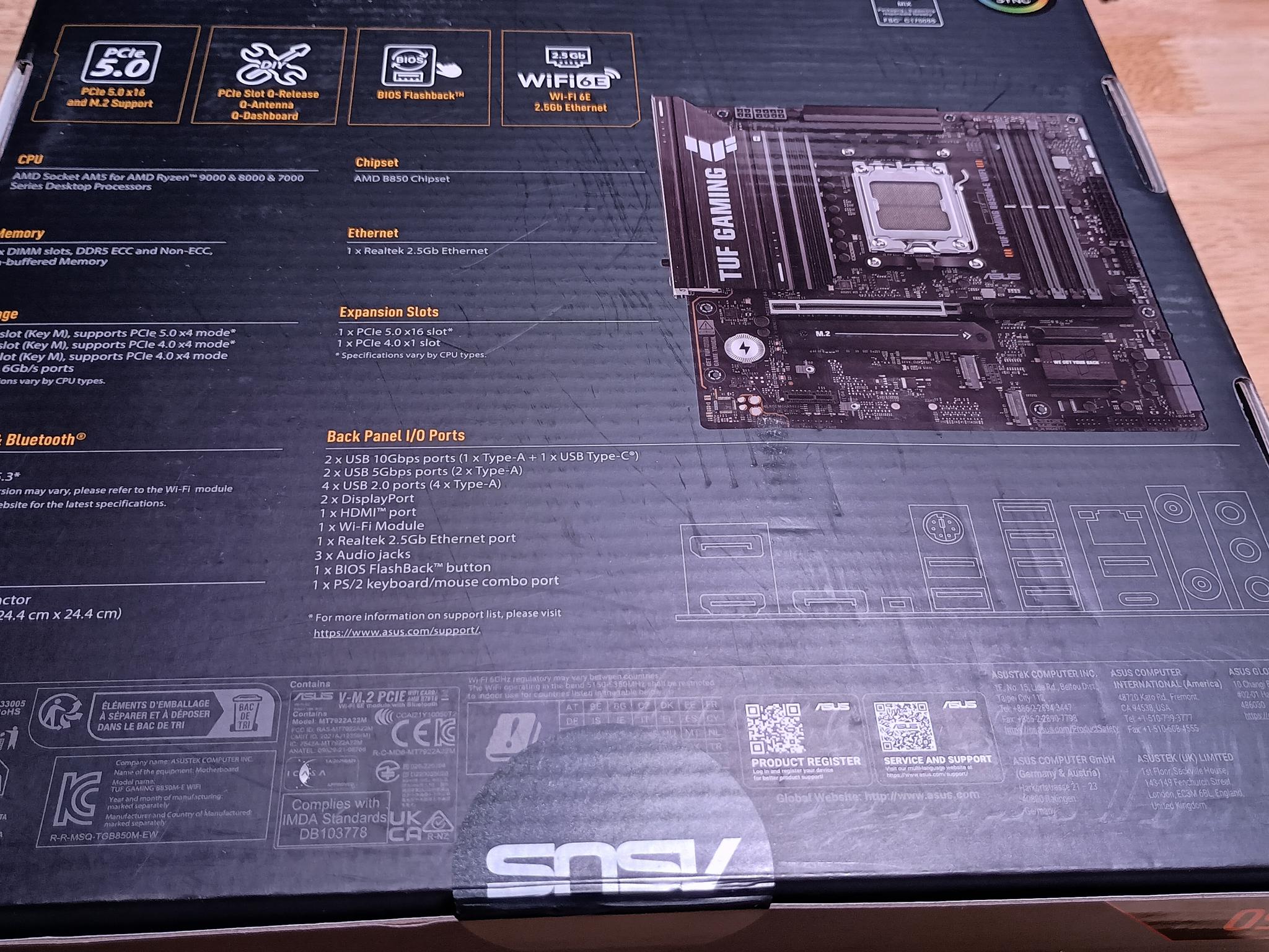 DDR5 Bundle - NEW - Asus B850M-E WiFi MB, Ryzen 5 9600x CPU, 16gb DDR5 (2x8gb) 6000mhz argb ram