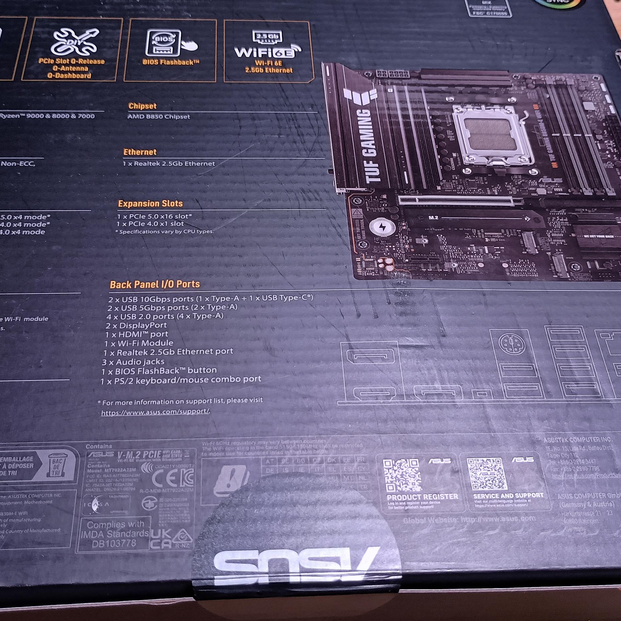 DDR5 Bundle - NEW - Asus B850M-E WiFi MB, Ryzen 5 9600x CPU, 16gb DDR5 (2x8gb) 6000mhz argb ram