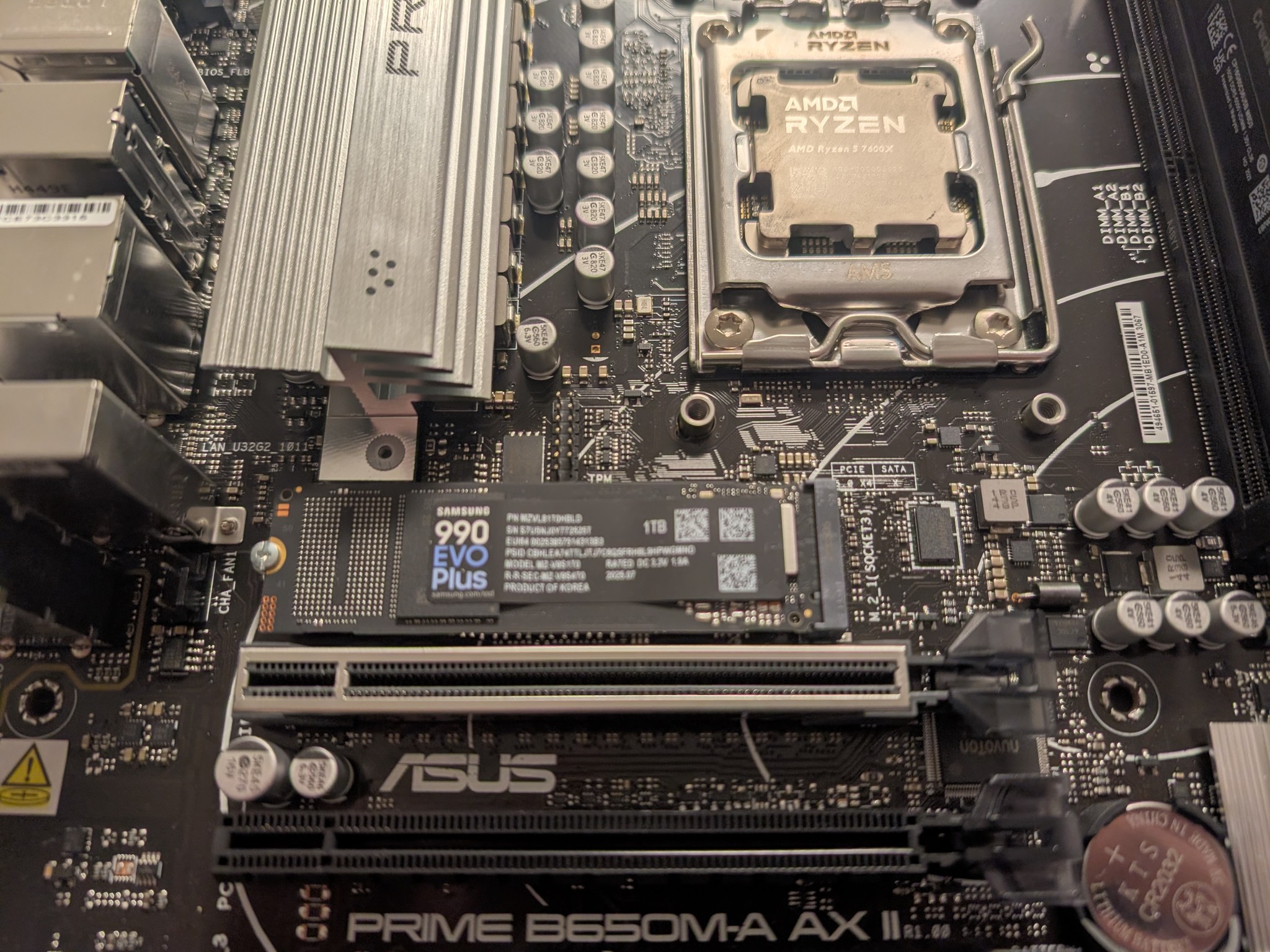 Ryzen 5 7600X | Asus Prime B650M | 32GB DDR5 6000 RAM| 1.5TB NVME SSD's