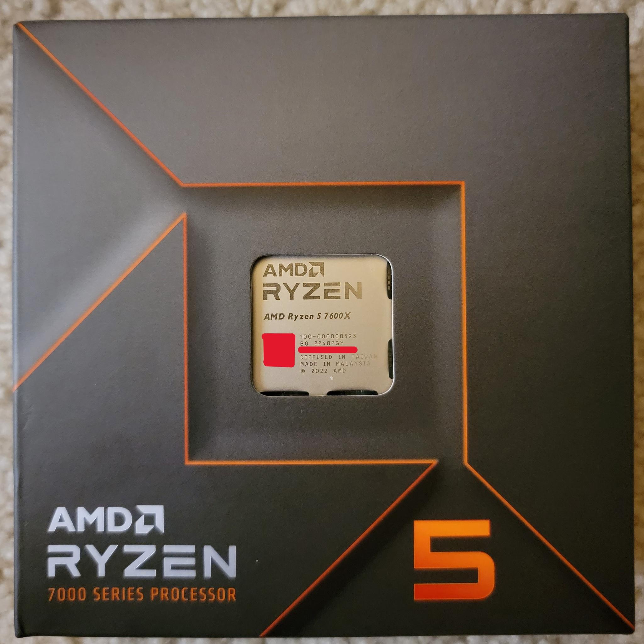 AMD Ryzen 5 7600X AM5 6-Core Processor Brand New