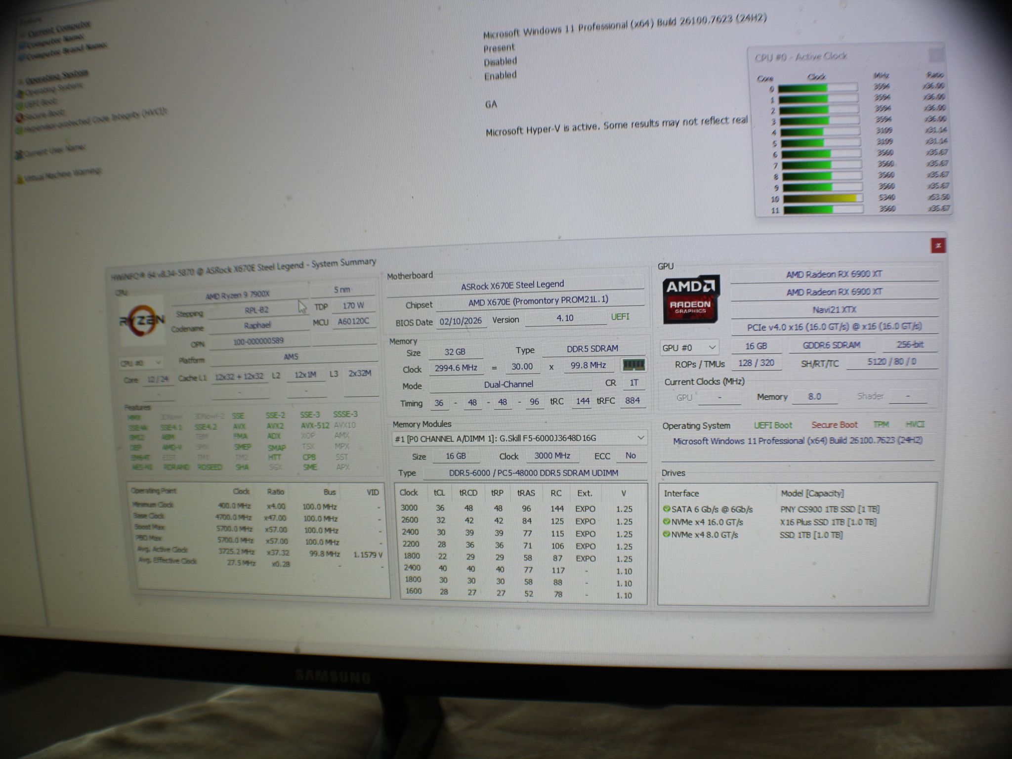 X670E Steel Legend / Ryzen 9 7900x / Radeon RX 6900XT