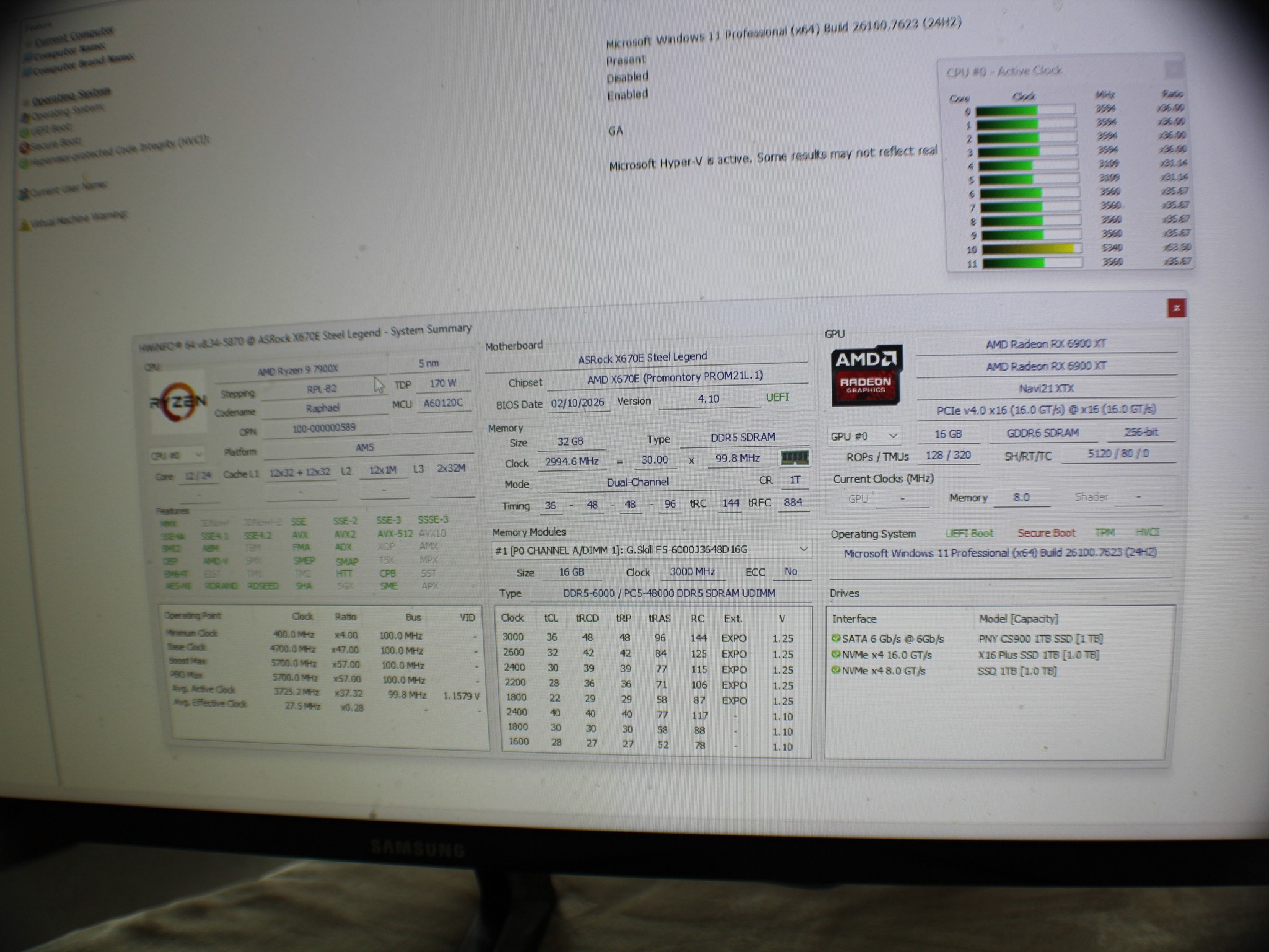 X670E Steel Legend / Ryzen 9 7900x / Radeon RX 6900XT