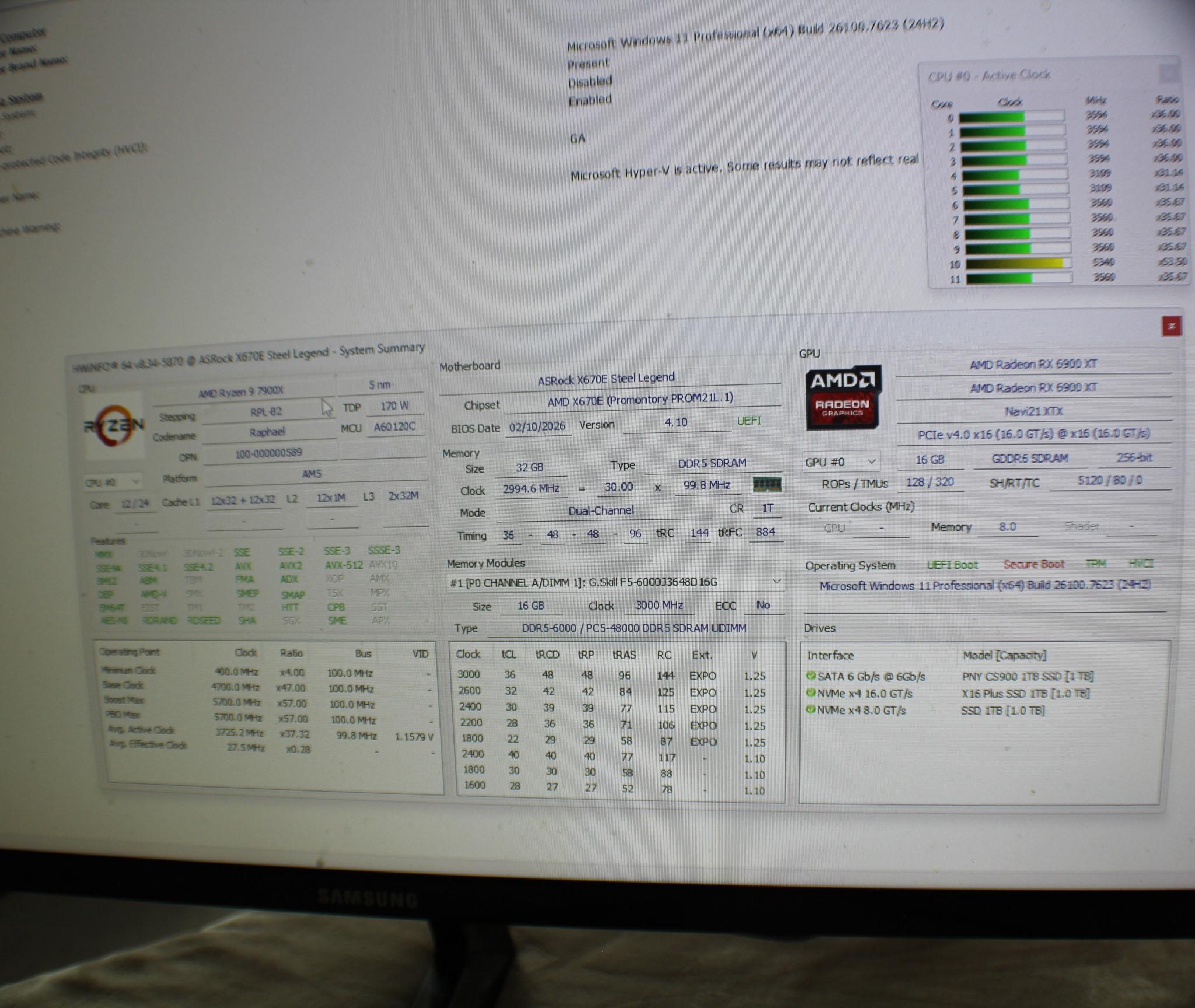 X670E Steel Legend / Ryzen 9 7900x / Radeon RX 6900XT