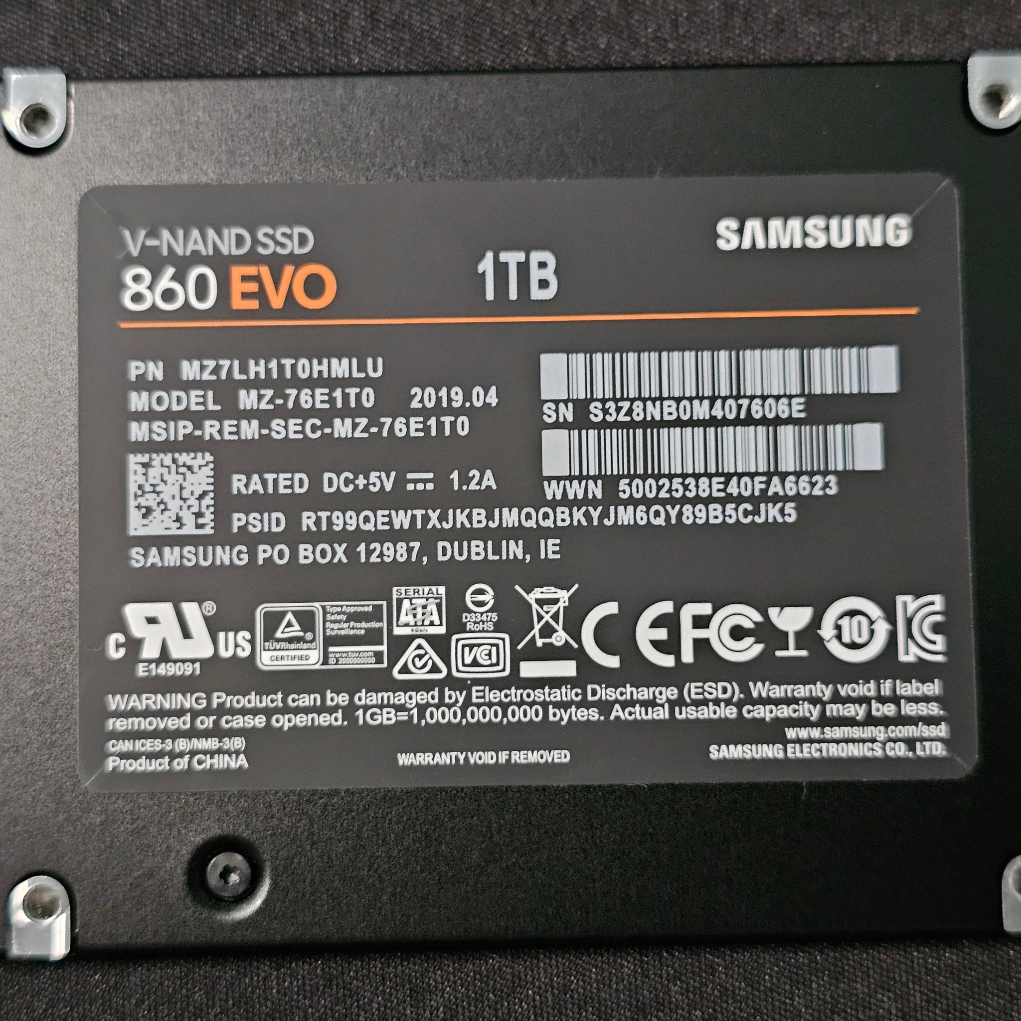 Samsung 860 EVO 1TB (1000GB) SATAIII 2.5"x7mm SSD