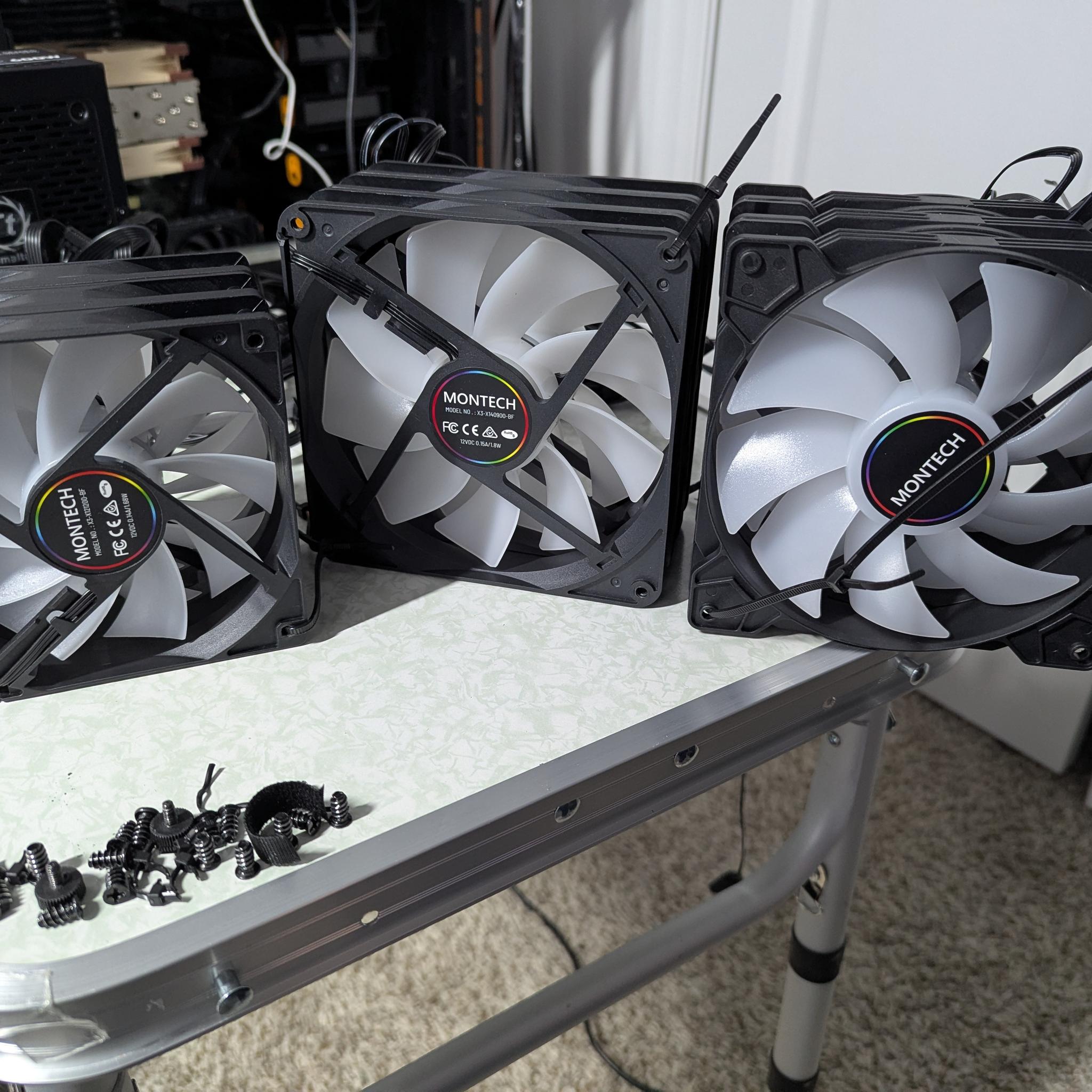 10 Montech Backlit Non PWM Fans (New)