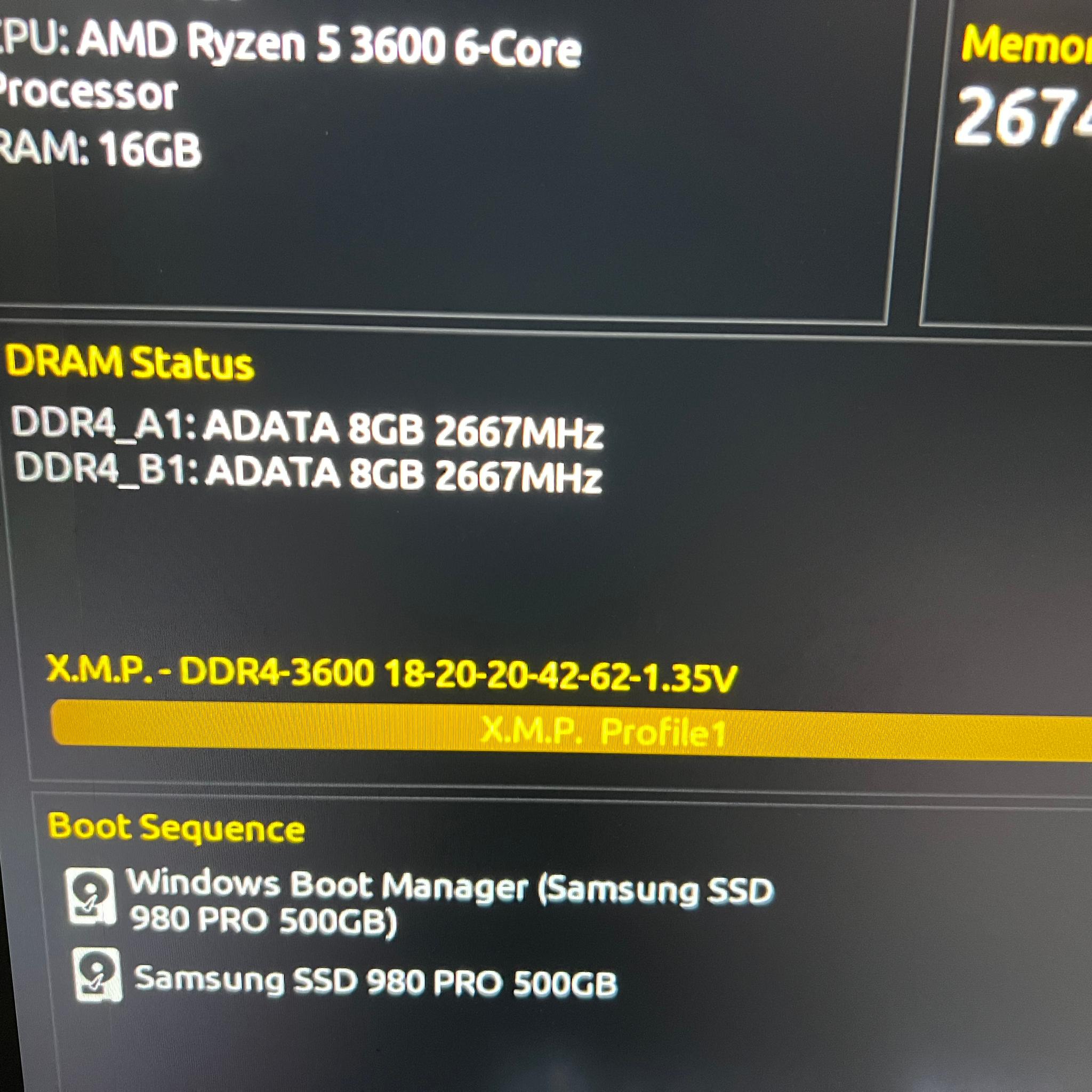 NEW in BOX 16GB (2x8GB) DDR4-3600MHz CL18 ADATA XPG RAM Memory