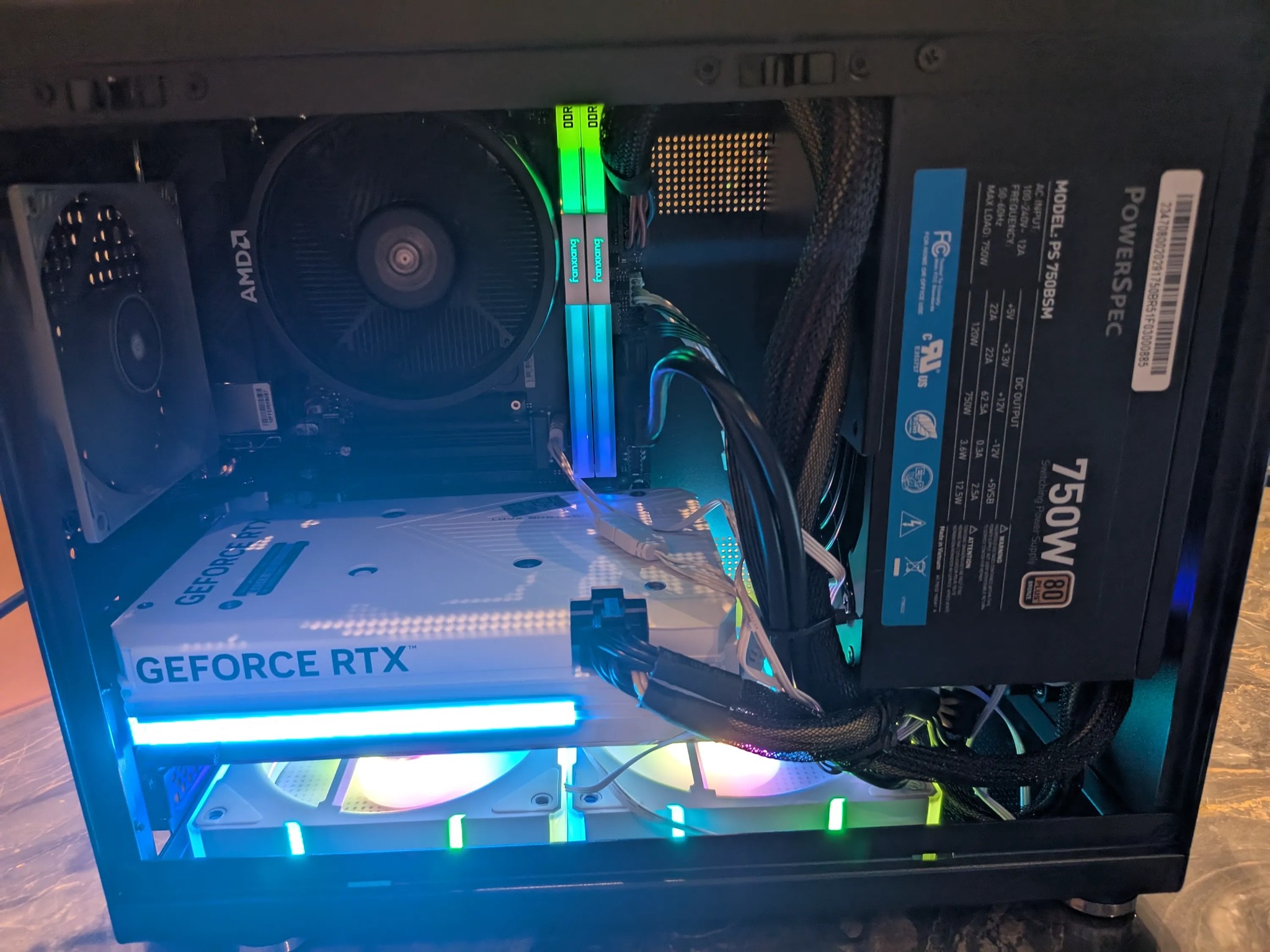 Small Gaming PC, AMD Ryzen 5 7500F, Nvidia RTX 4060 Ti 16GB, 32 GB RAM, 2 TB SSD
