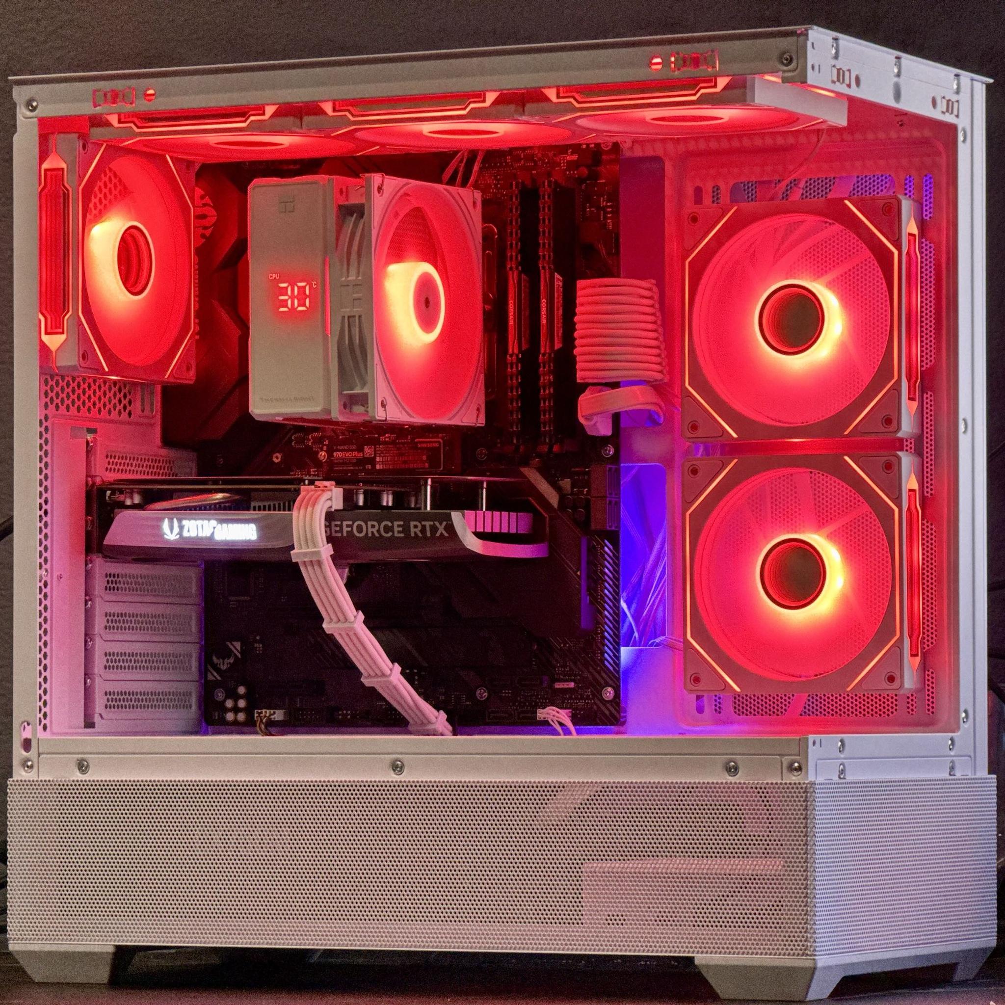 White RGB 1080P Gaming PC | RTX 4060 8GB | R5 5500 | 16 GB DDR4 | 1 TB SSD | WIFI+Bluetooth