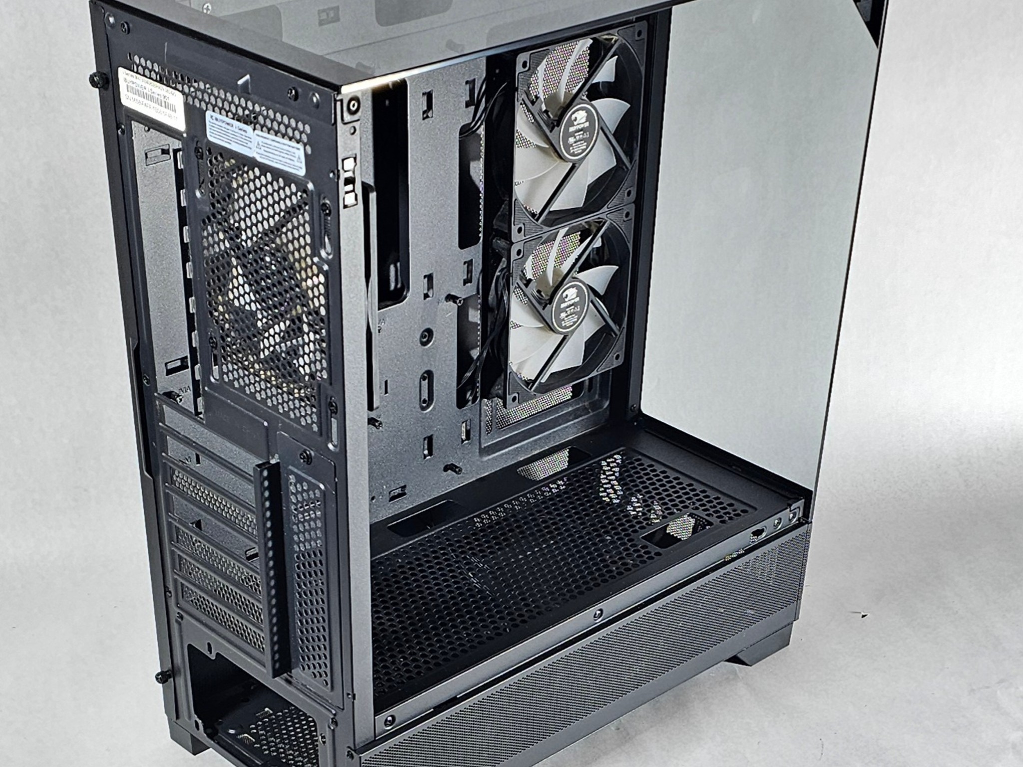 Black iBUYPOWER PC Case with Tempered Glass w/ 3 Fans
