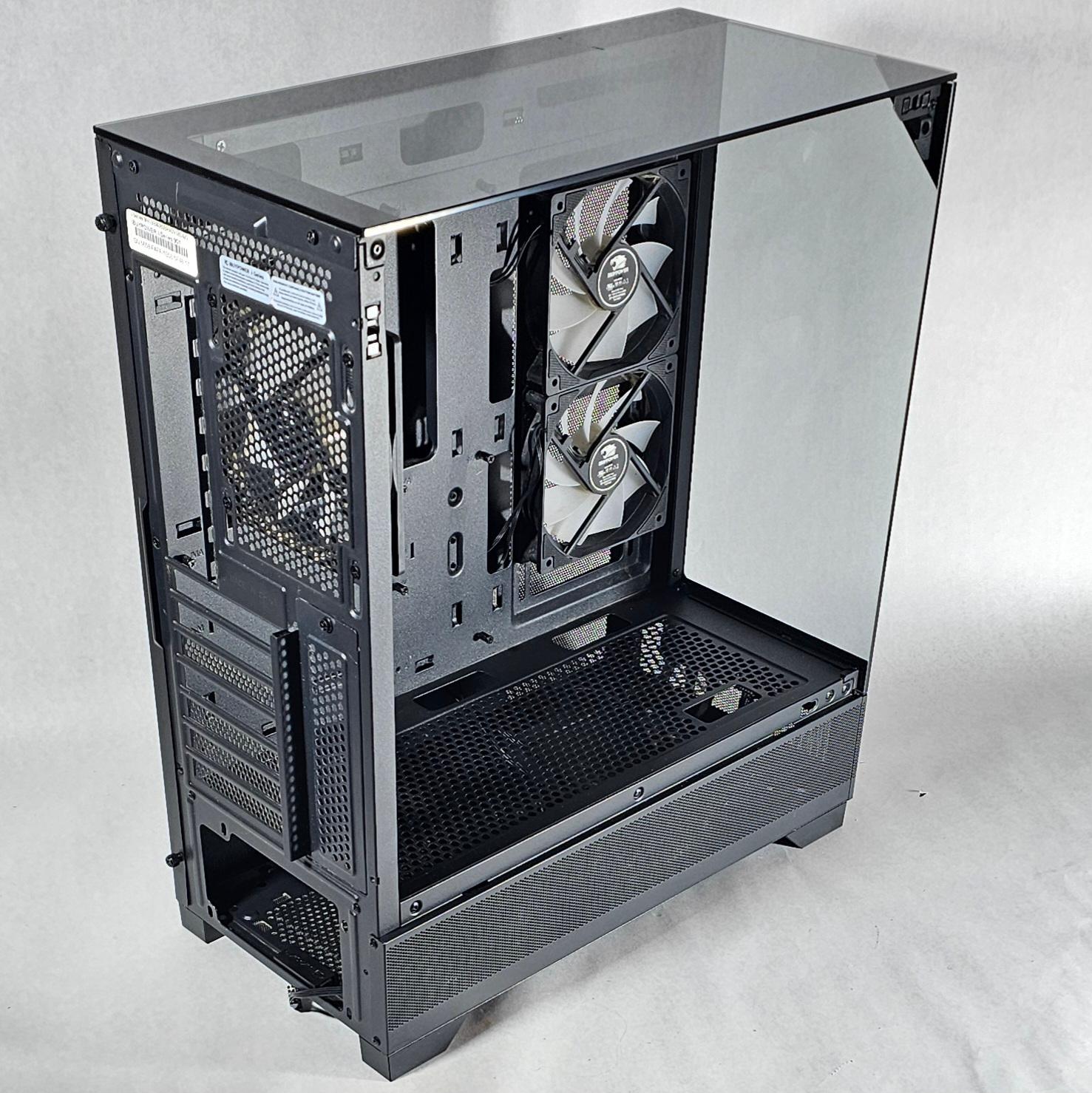 Black iBUYPOWER PC Case with Tempered Glass w/ 3 Fans