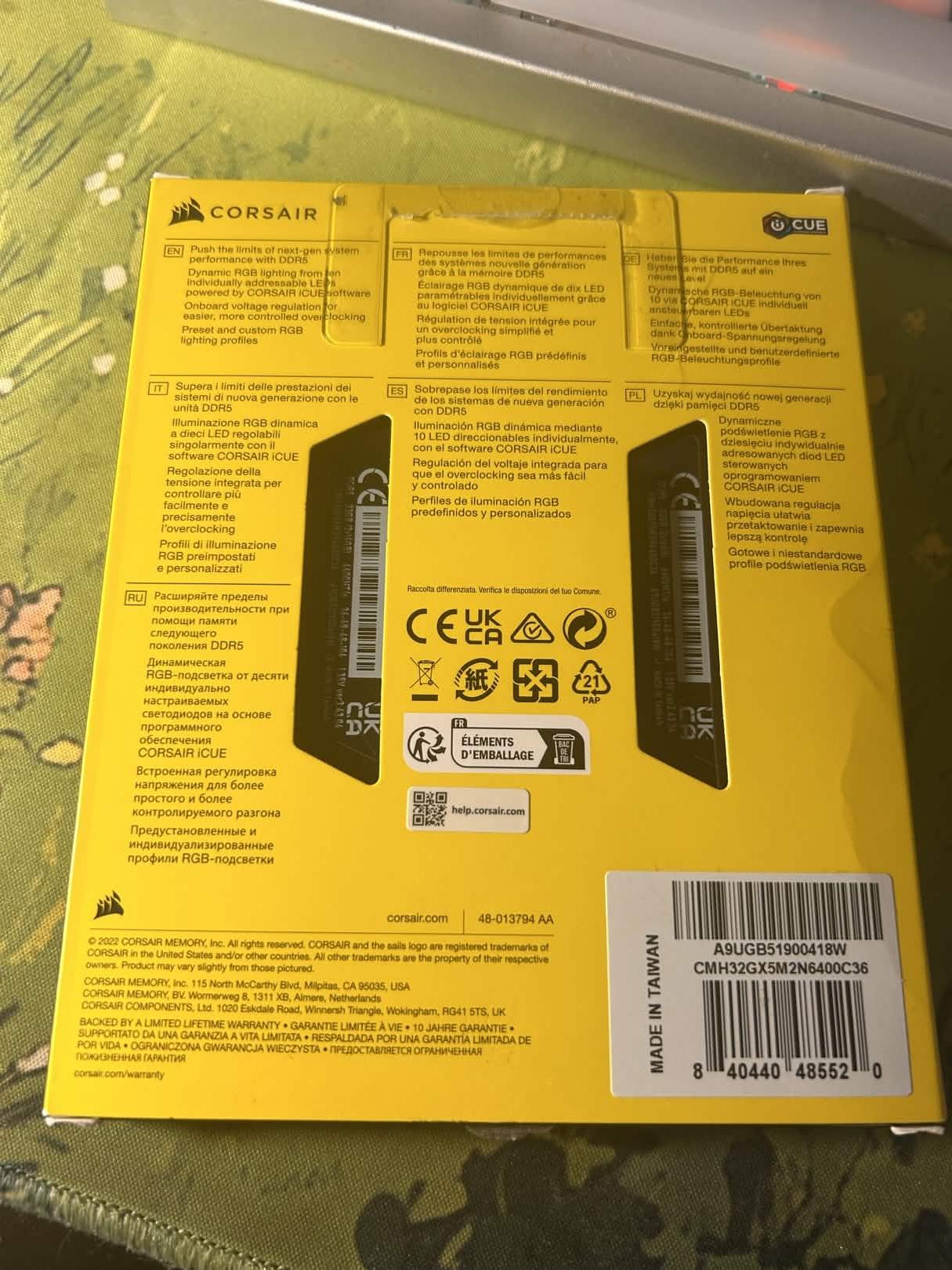 Corsair Vengeance RGB DDR5 32GB 6400MHz *BRAND NEW*
