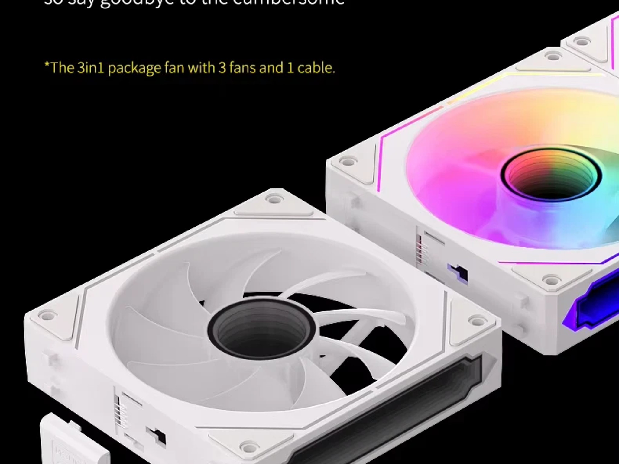 TEUCER DL-1 ARGB PC Fan Kit 3 in 1 RGB Wireless Modular Prism Fan x3 fans pack