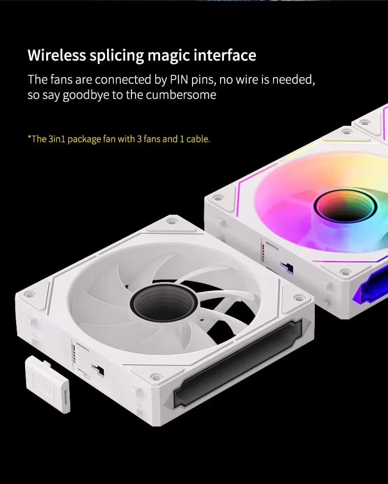 TEUCER DL-1 ARGB PC Fan Kit 3 in 1 RGB Wireless Modular Prism Fan x3 fans pack