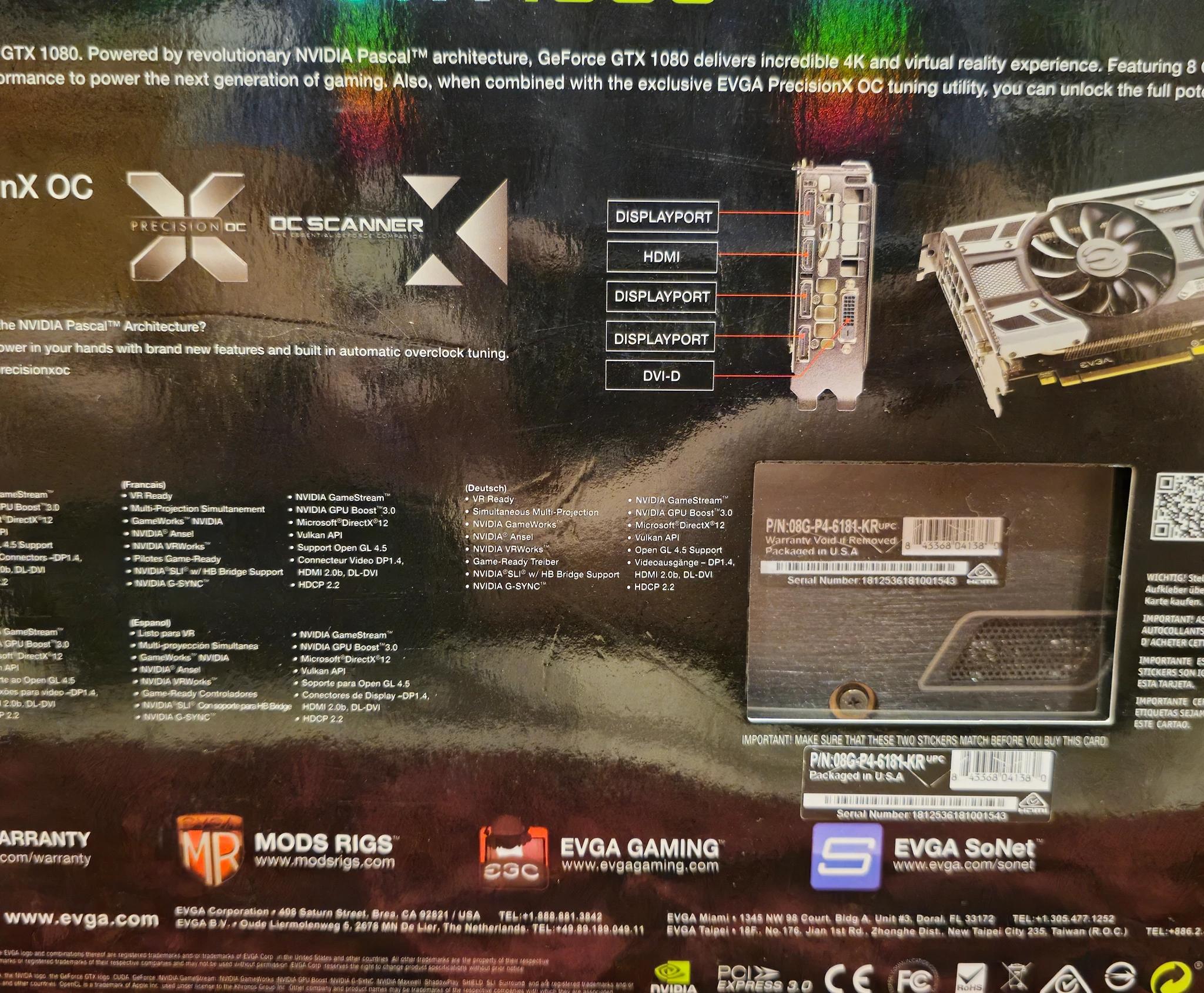EVGA Geforce GTX 1080