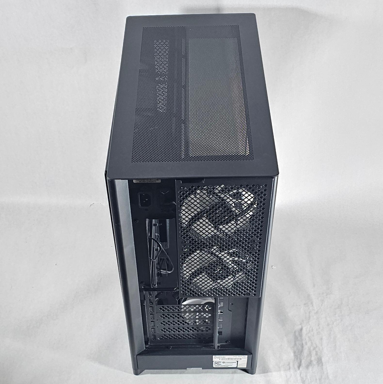 Black CyberPowerPC PC Case with Tempered Glass w/ 5 Fans
