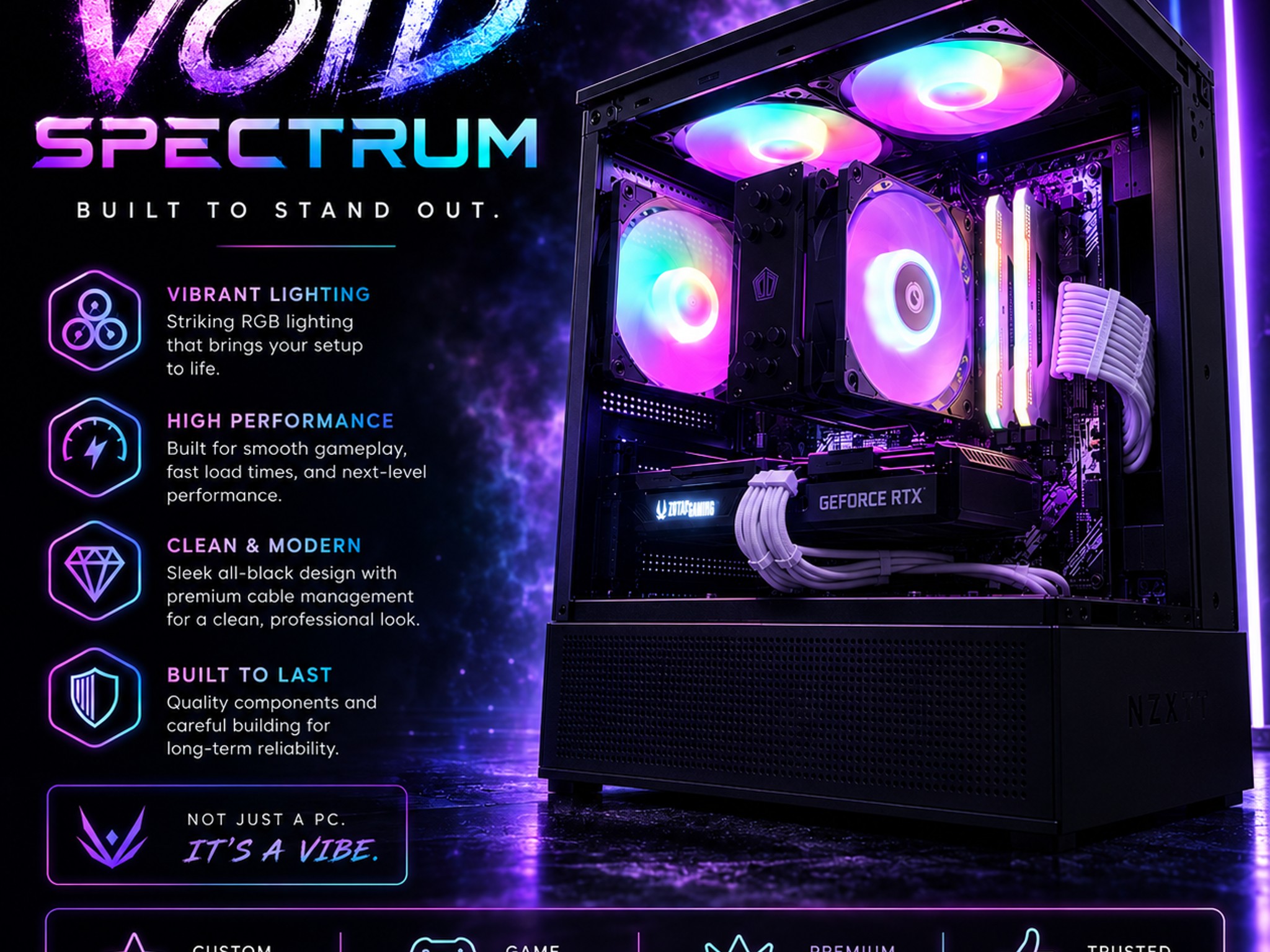 ⚫️"Void Spectrum"🌈| 1440p Gaming | Ryzen 7 5800X | RTX 3070 | 32GB Ram | 1TB NVMe SSD