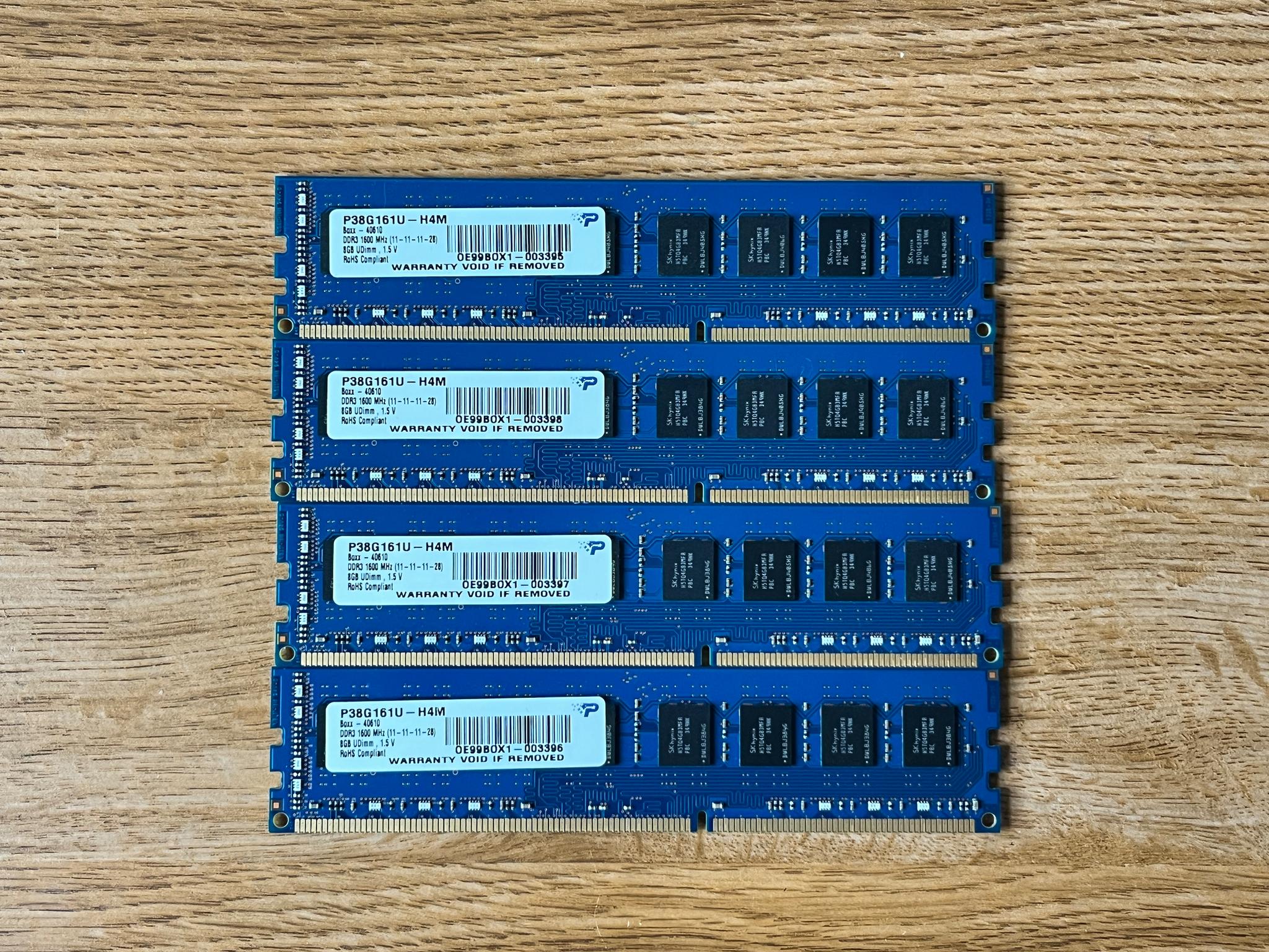 Kit of 4x8GB SK Hynix 32GB 2Rx8 PC3-12800U Desktop Memory HMT41GU6MFR8C-PB DDR3