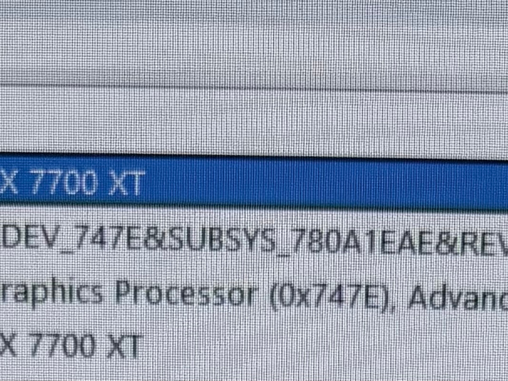 AMD RX 7700XT 12GB - lightly used, less than one year.