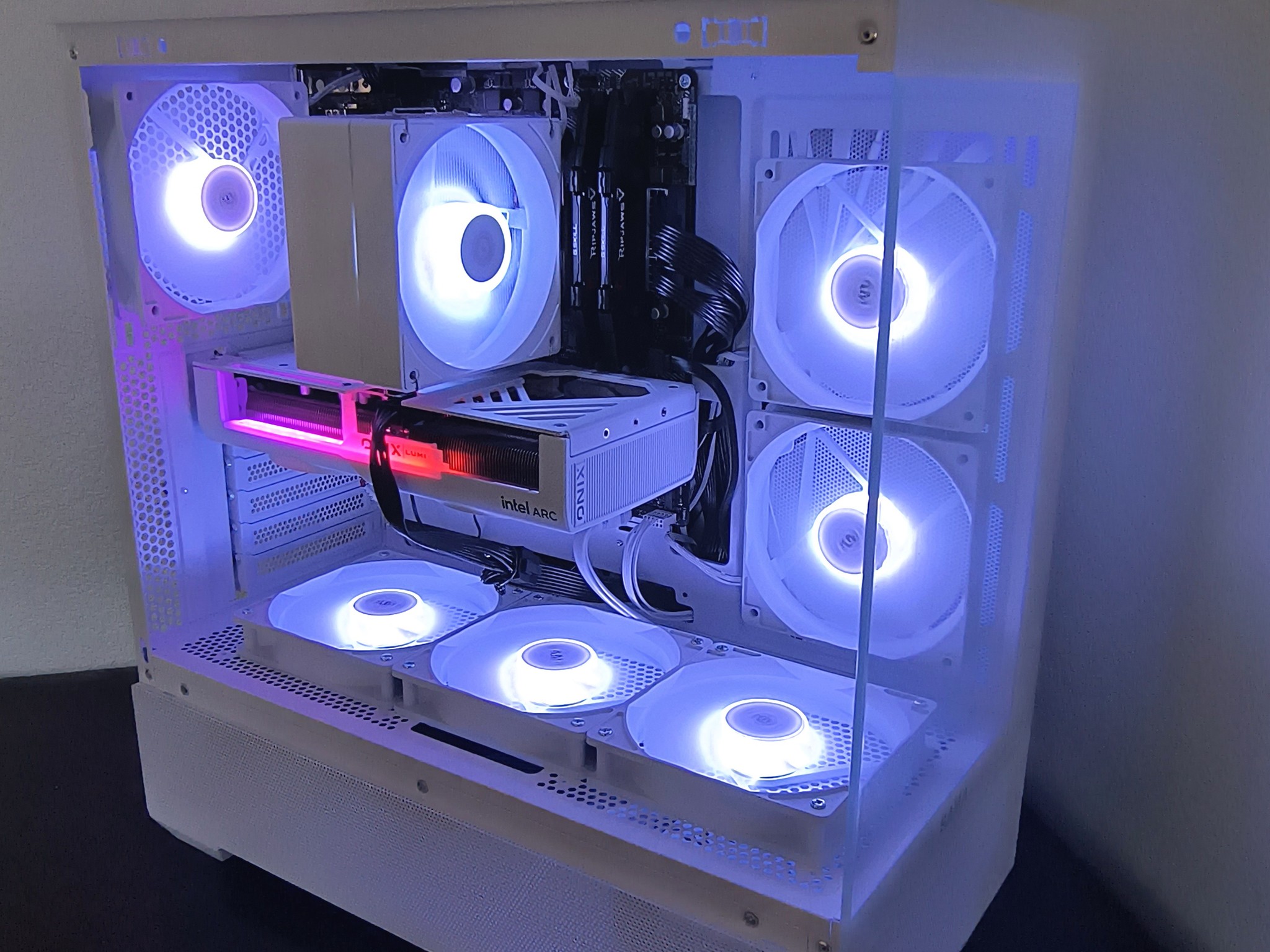🎖️Honor🎖️ New White RGB Gaming PC, Intel B580+AMD Ryzen 5 5500=High Preformance and Value