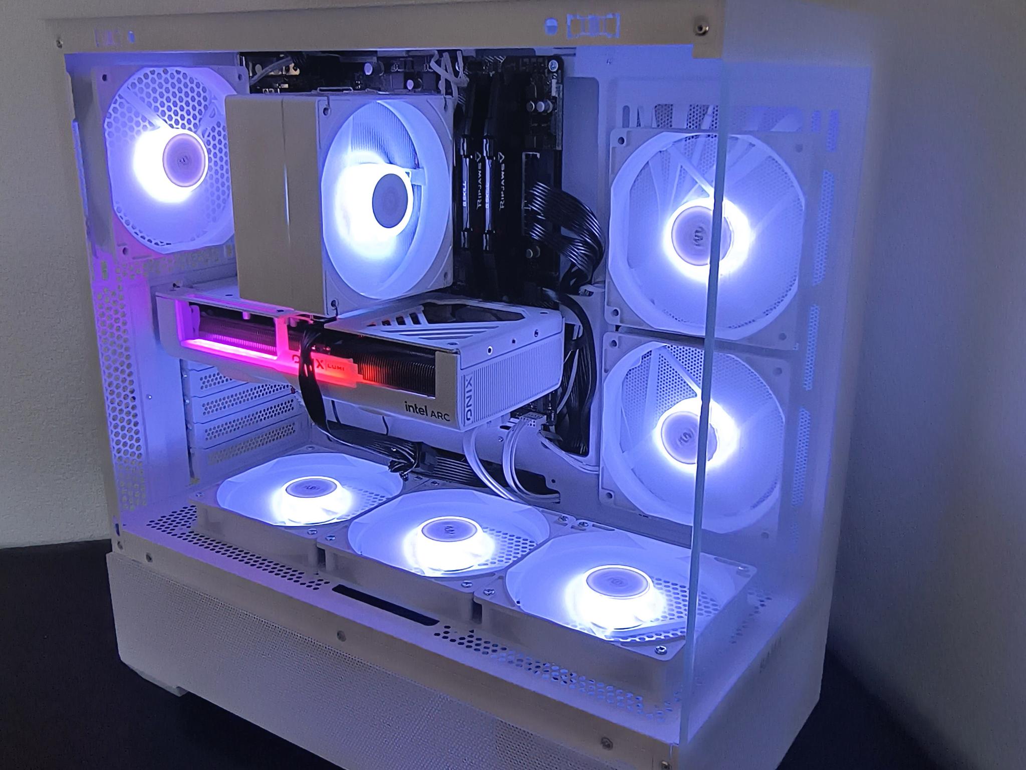 🎖️Honor🎖️ New White RGB Gaming PC, Intel B580+AMD Ryzen 5 5500=High Preformance and Value