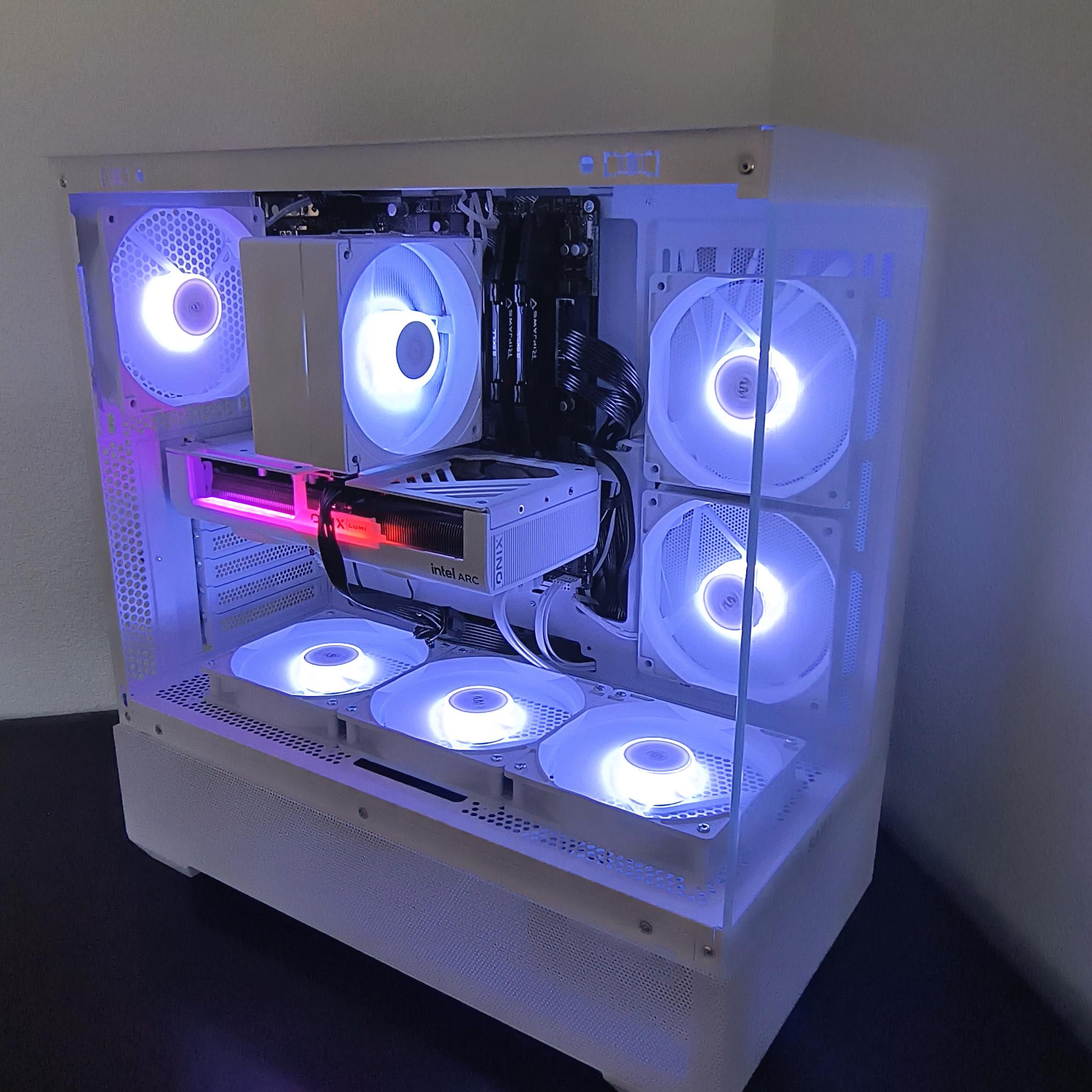 🎖️Honor🎖️ New White RGB Gaming PC, Intel B580+AMD Ryzen 5 5500=High Preformance and Value
