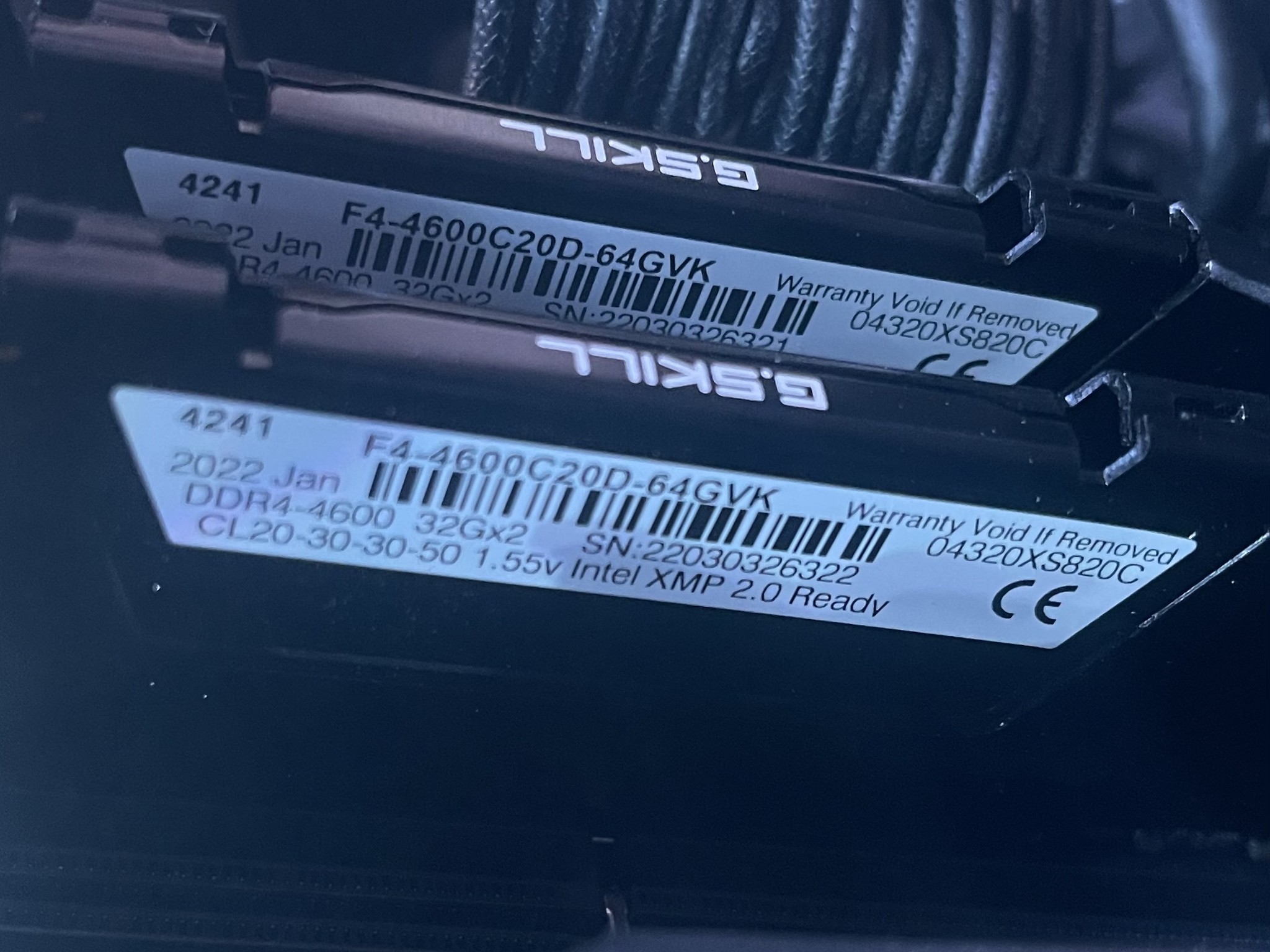⚠️LIKE NEW⚠️ DDR4-4600 CL20 G.Skill Ripjaws V 64 GB (2 x 32 GB)
