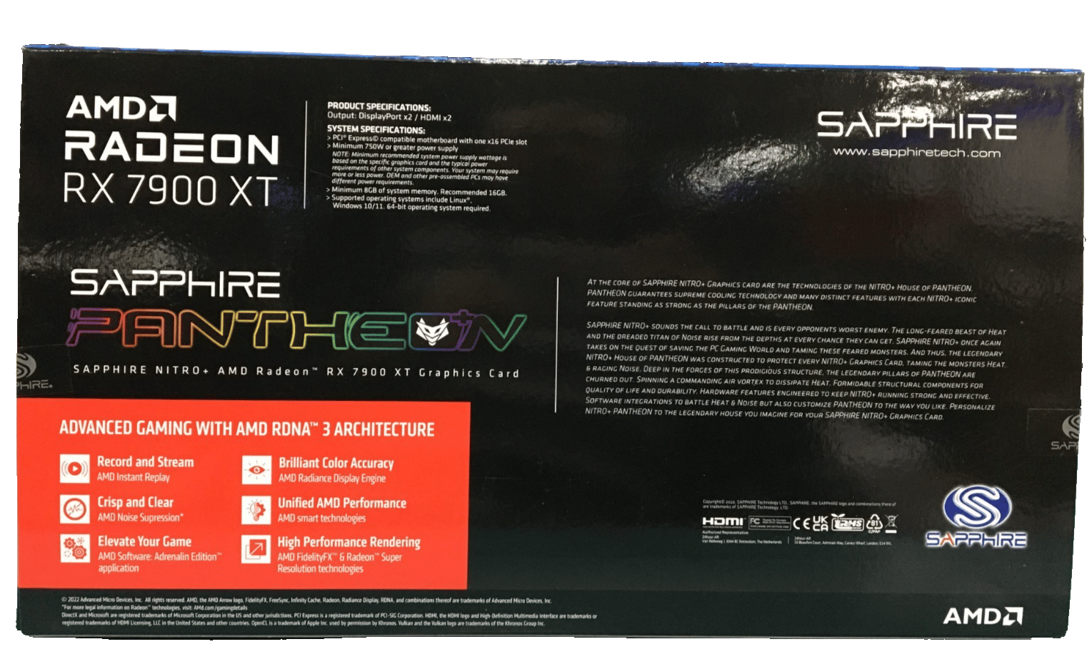 Brand New - Sapphire Nitro+ AMD Radeon RX 7900 XT Graphics Card 20 GB
