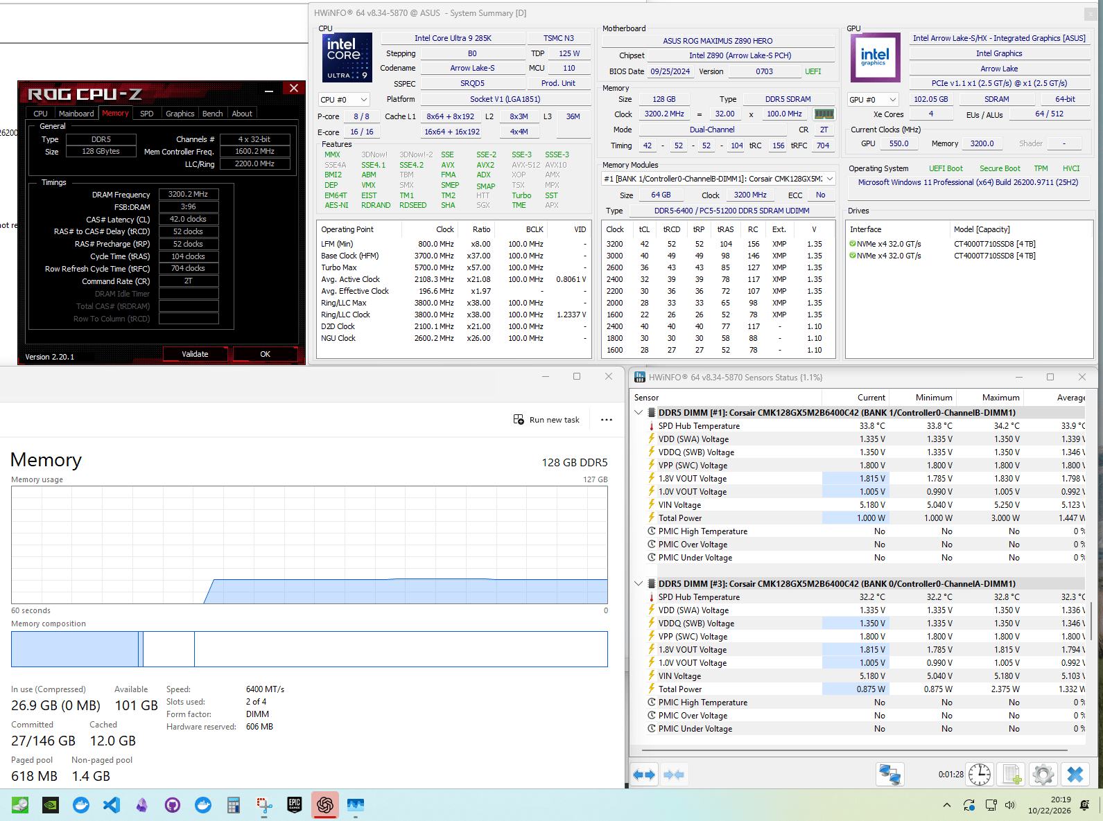 Corsair Vengeance DDR5 128GB kit (Memory)