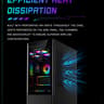 Black ARGB ATX Gaming PC Case Curved Tempered Glass w/ 5 Pre-Installed Fans