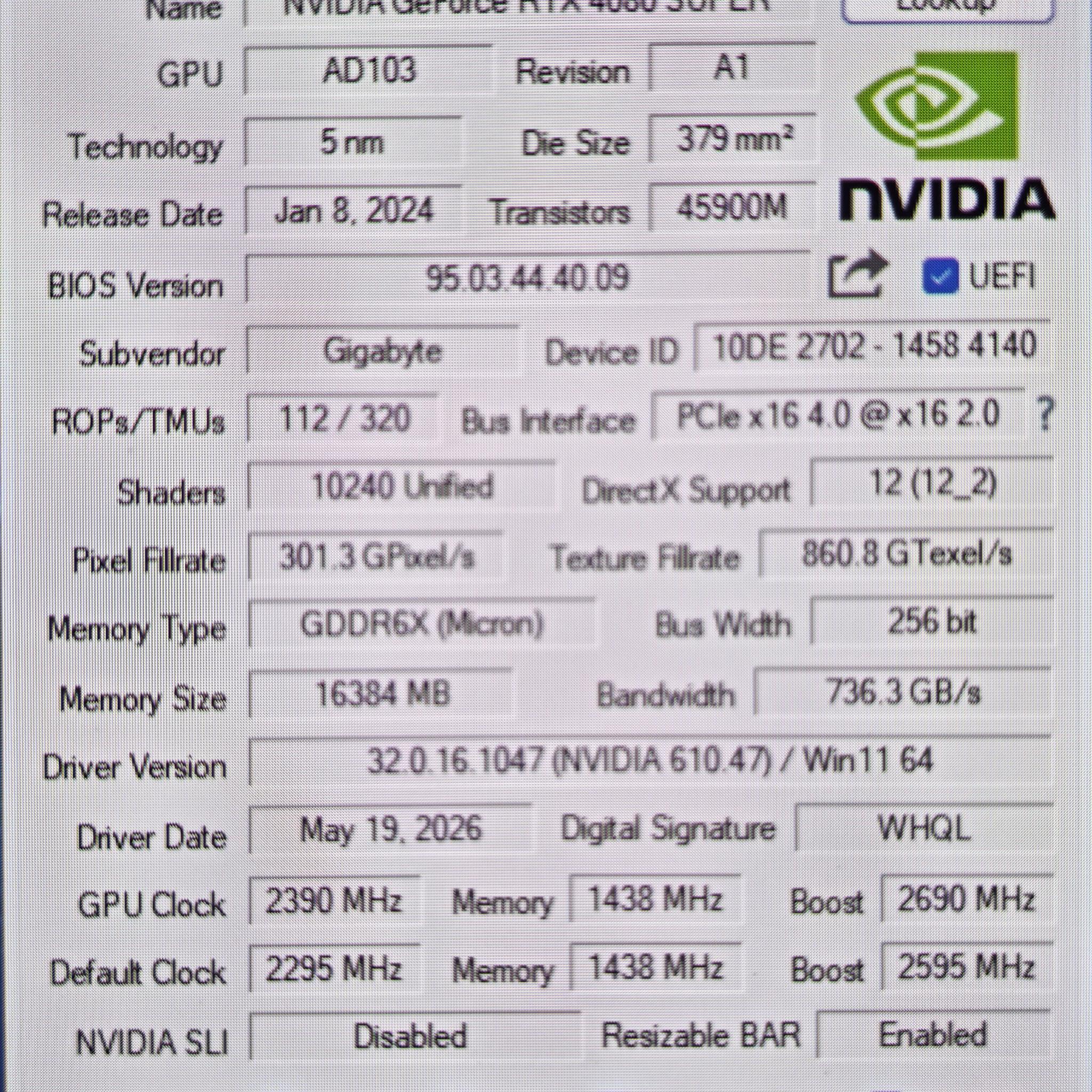 GIGABYTE GAMING OC GeForce RTX 4080 SUPER