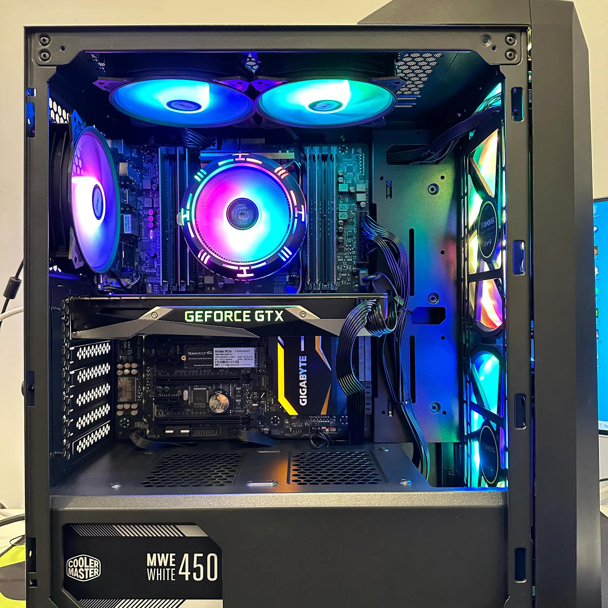 🌈🧮Gaming PC🪅🍭 Intel Xeon E5 2640 V3 8 cores i7-Nvidia GTX 1070 8GB-24GB DDR4 RAM-512GB NVME