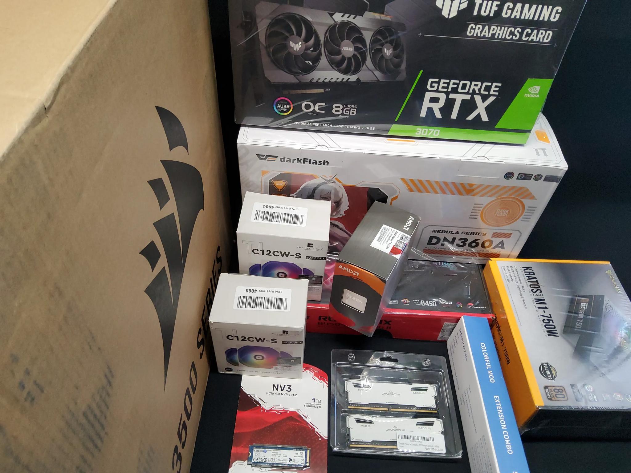 🍁ALL NEW🍁3070 32GB RYZEN 5 5500 CORSAIR3500 CASE 360 AIO 8FAN