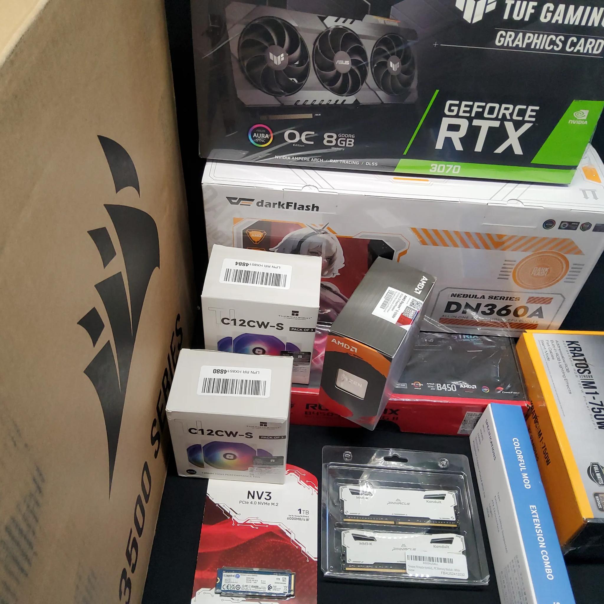🍁ALL NEW🍁3070 32GB RYZEN 5 5500 CORSAIR3500 CASE 360 AIO 8FAN