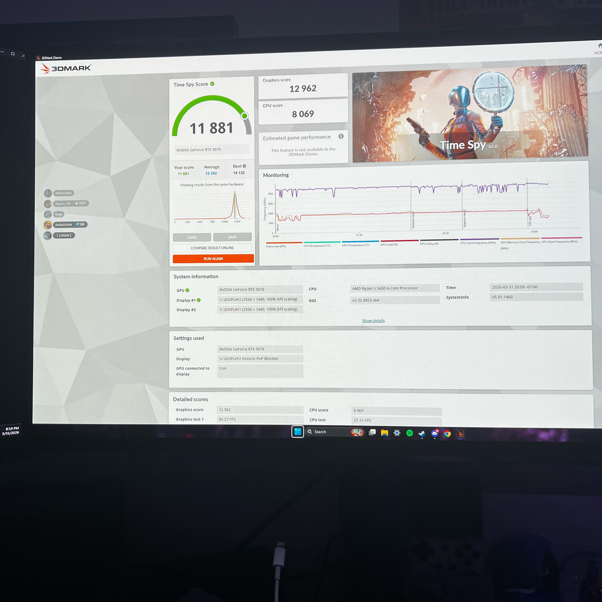 5600 3070 fe 32gb ram 1tb nvme custom build