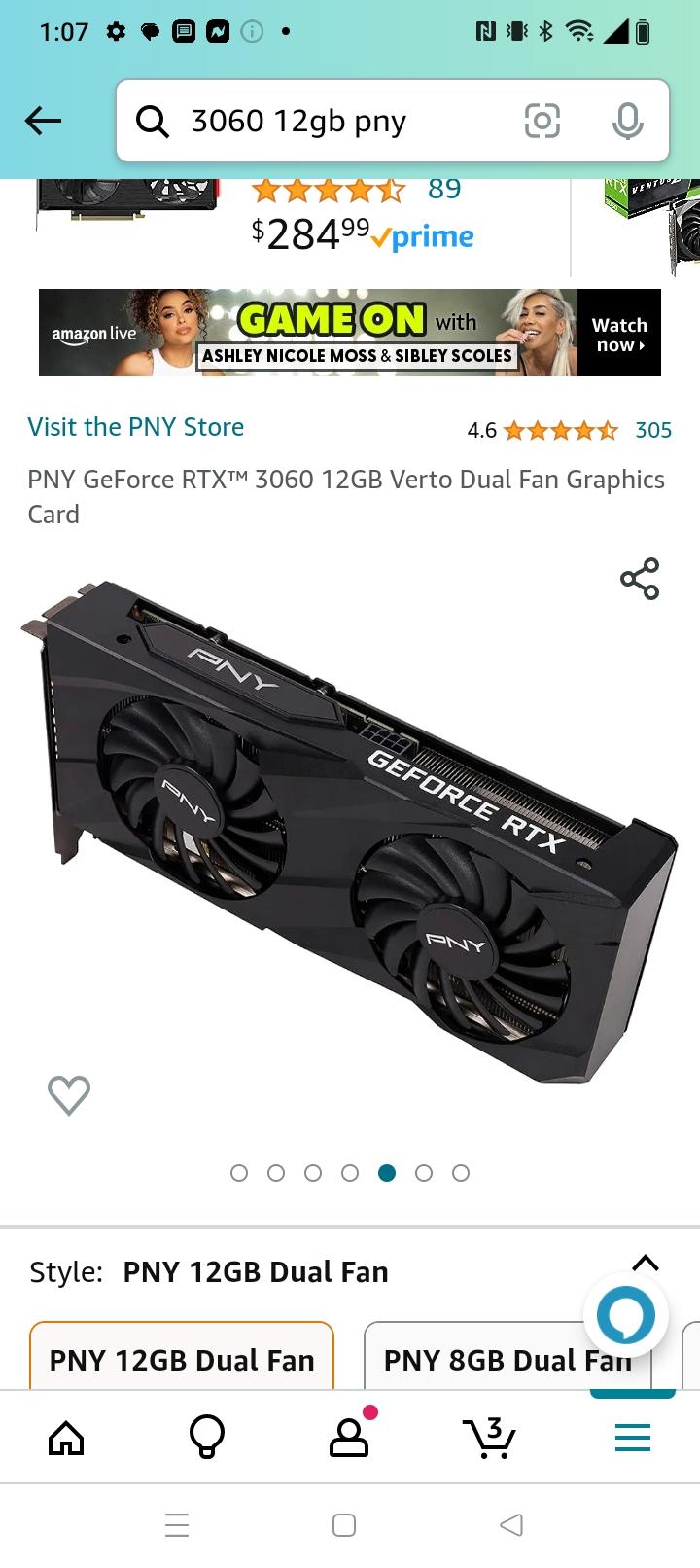 Pny dual fan 3060 12gb