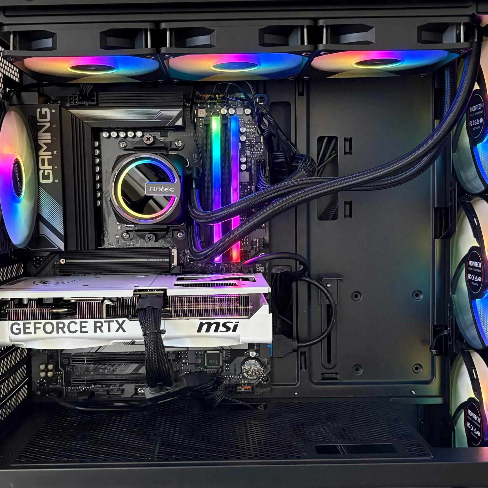 Black PC build made for 1440p Gaming, Multitasking, Video editing, and etc