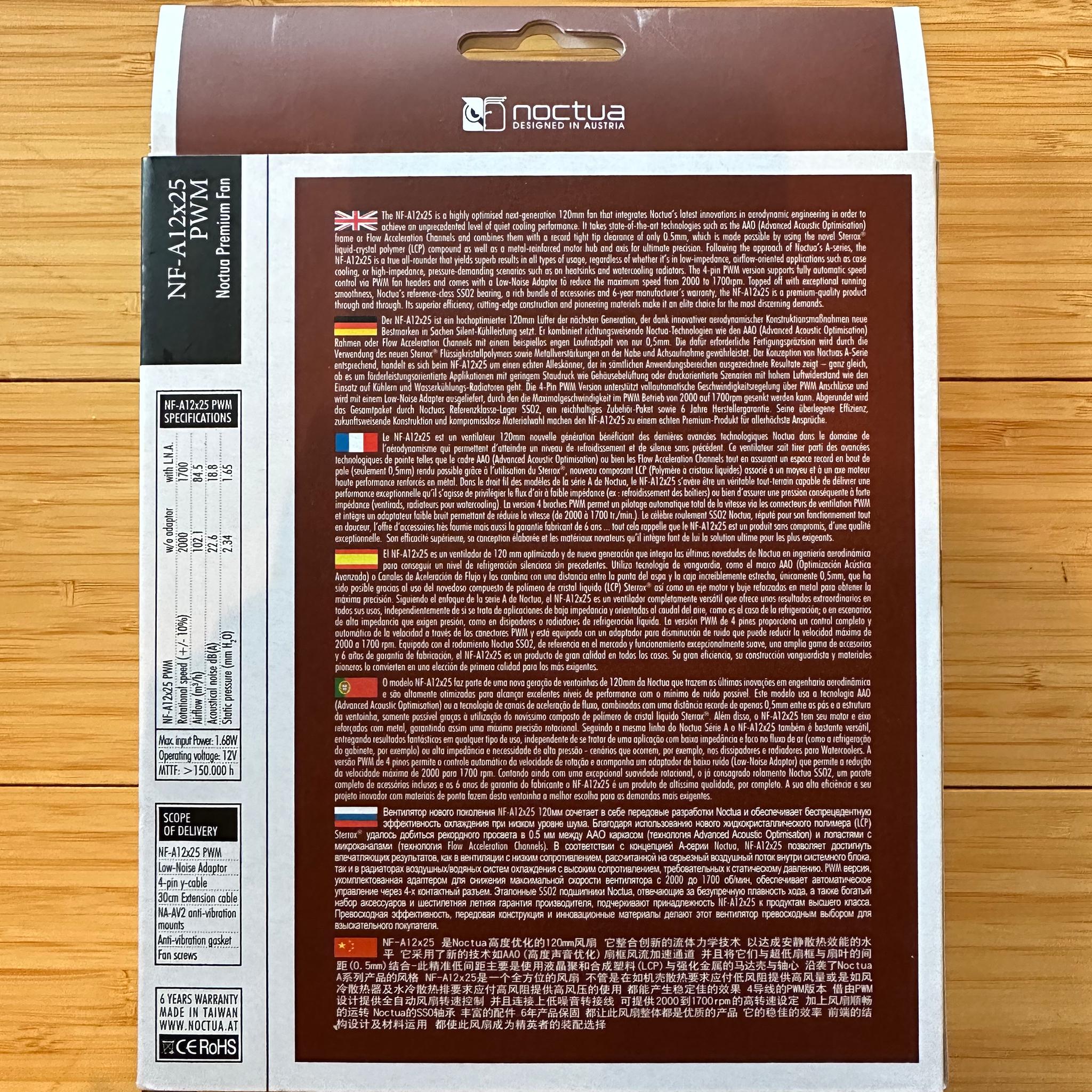 Noctua NF-A12x25 PWM 120mm Premium Fan (New, In Box)